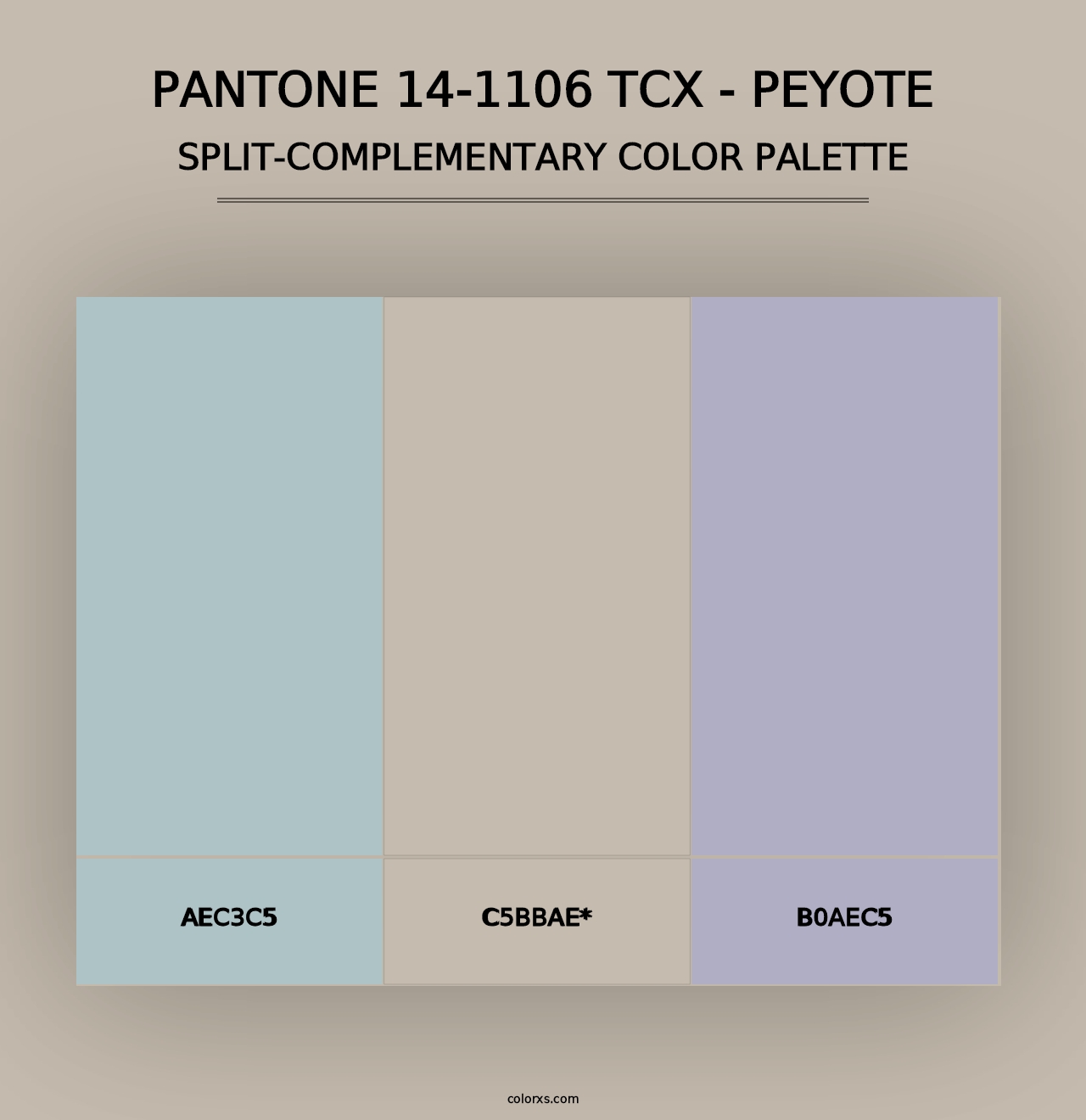 PANTONE 14-1106 TCX - Peyote - Split-Complementary Color Palette