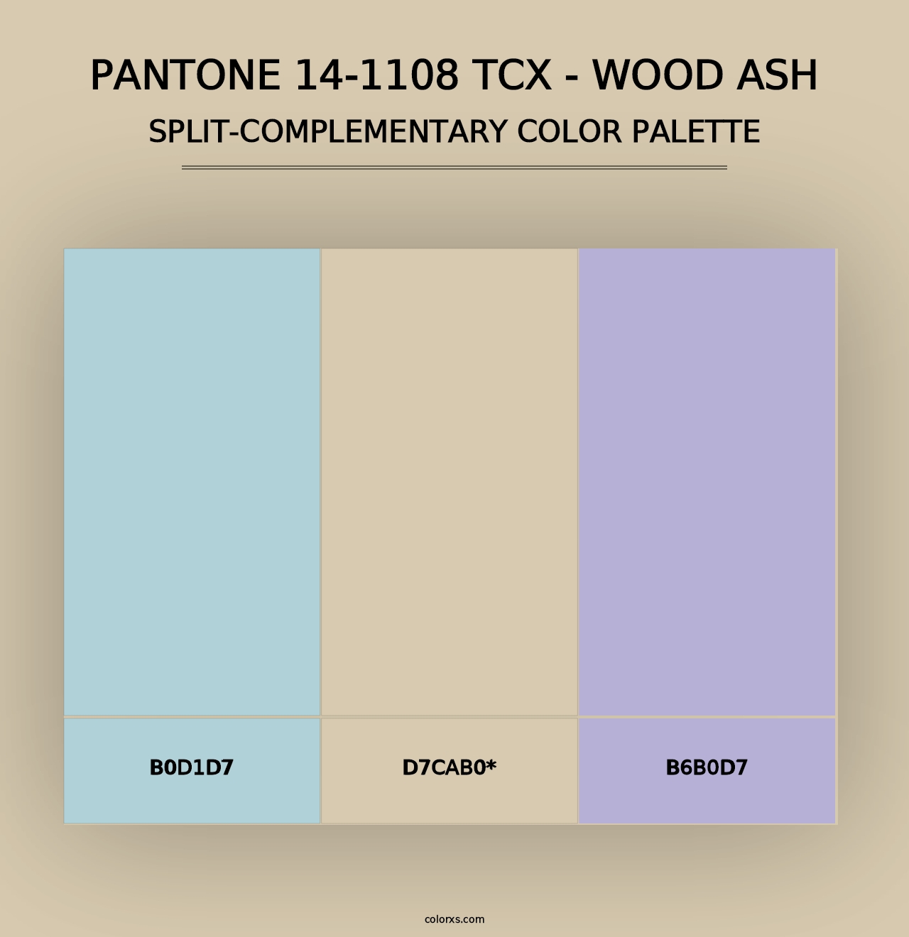 PANTONE 14-1108 TCX - Wood Ash - Split-Complementary Color Palette