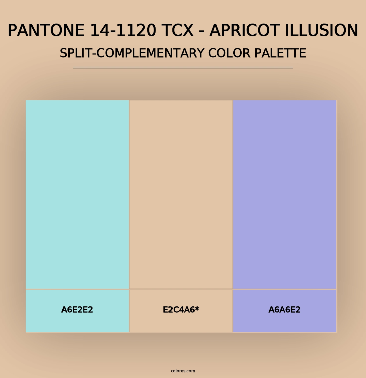 PANTONE 14-1120 TCX - Apricot Illusion - Split-Complementary Color Palette