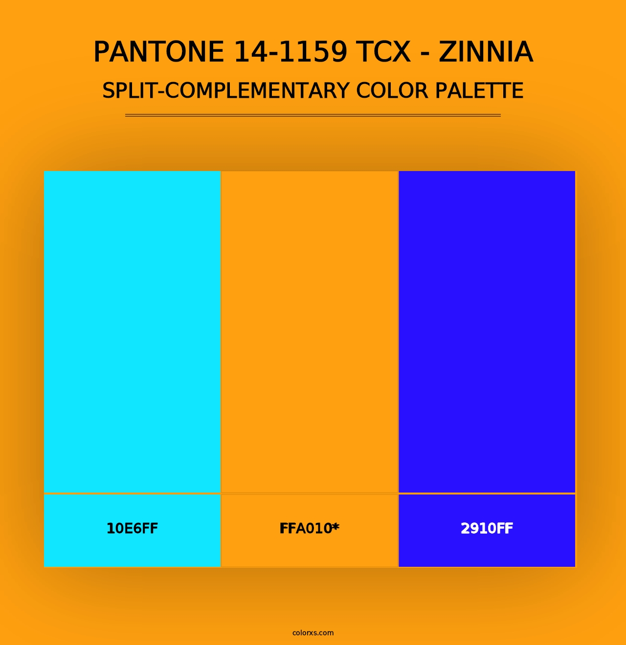 PANTONE 14-1159 TCX - Zinnia - Split-Complementary Color Palette