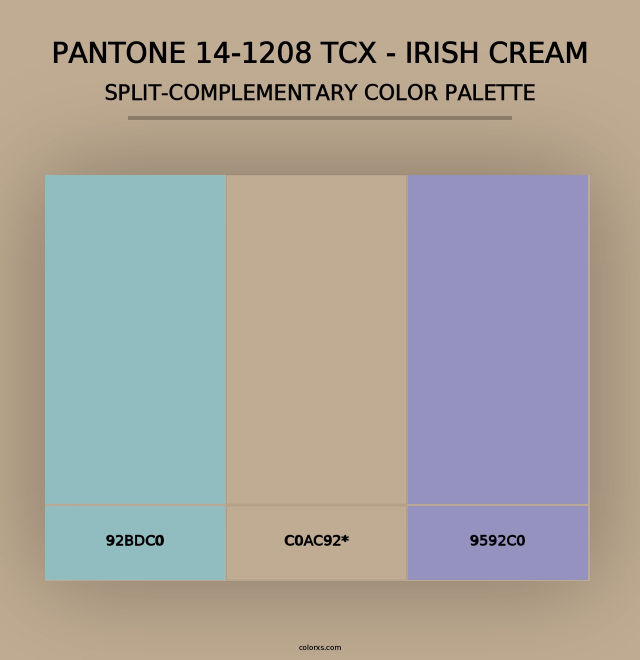 PANTONE 14-1208 TCX - Irish Cream - Split-Complementary Color Palette