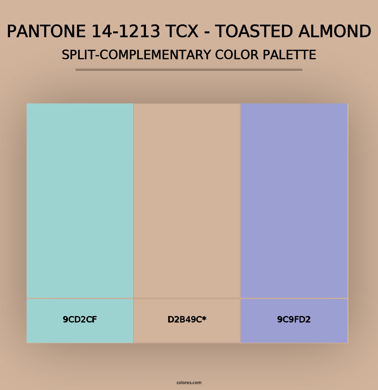 PANTONE 14-1213 TCX - Toasted Almond - Split-Complementary Color Palette