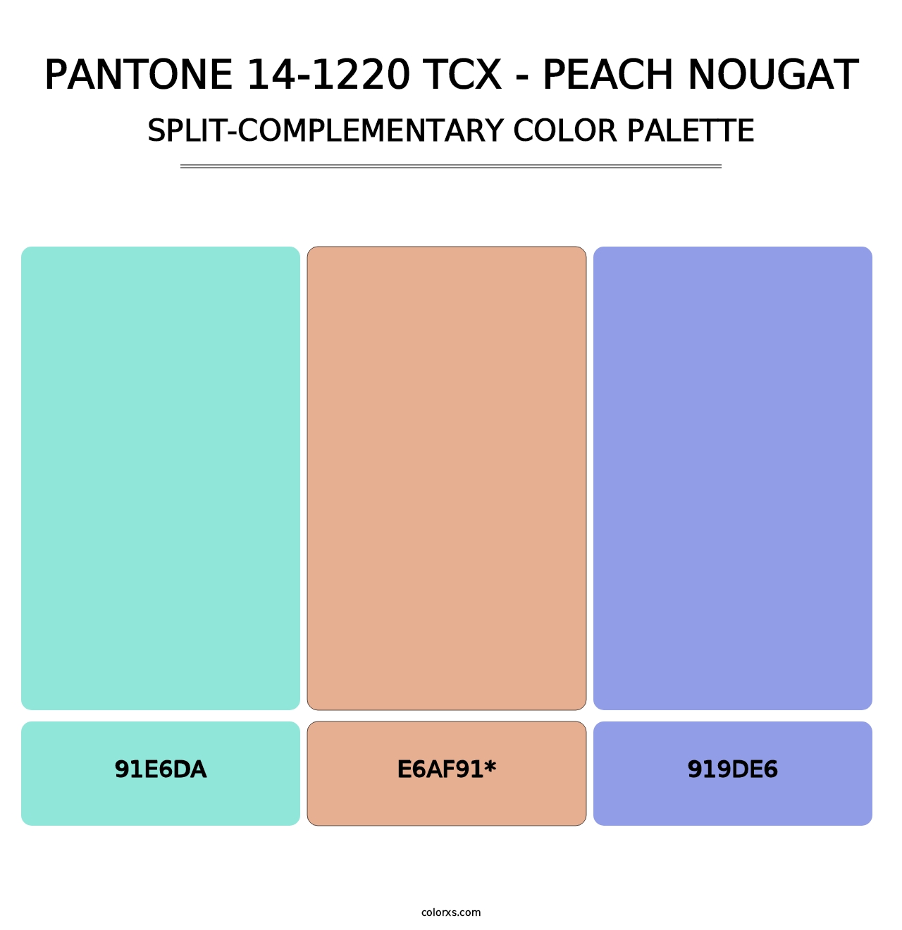 PANTONE 14-1220 TCX - Peach Nougat - Split-Complementary Color Palette