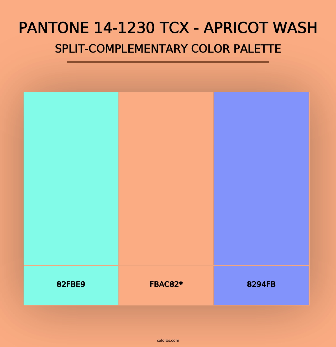 PANTONE 14-1230 TCX - Apricot Wash - Split-Complementary Color Palette