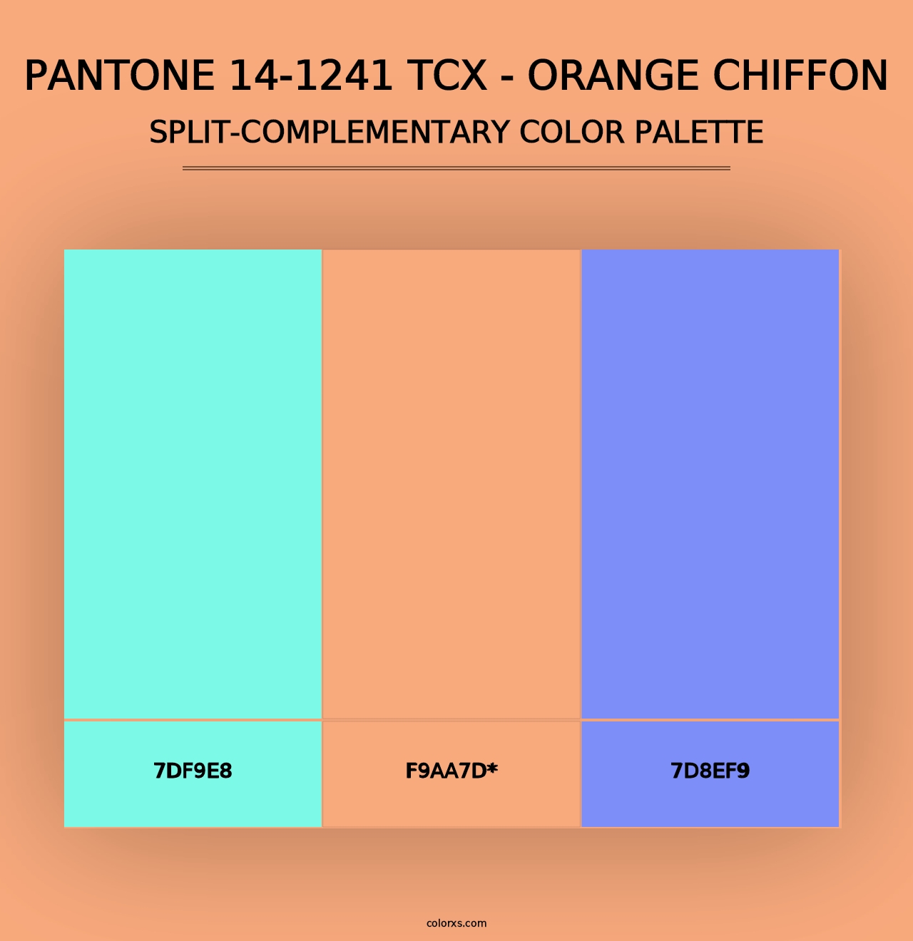 PANTONE 14-1241 TCX - Orange Chiffon - Split-Complementary Color Palette