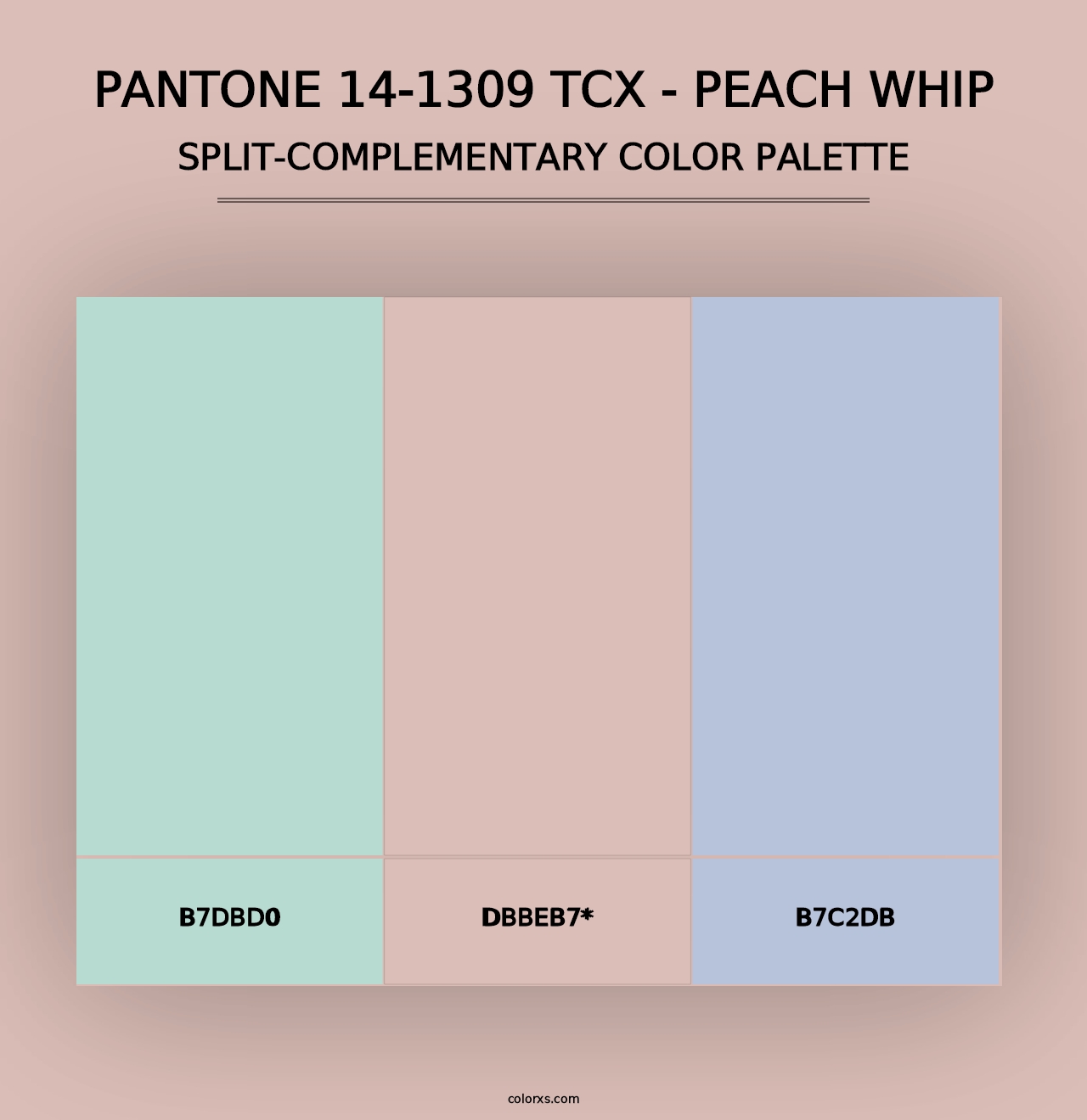 PANTONE 14-1309 TCX - Peach Whip - Split-Complementary Color Palette