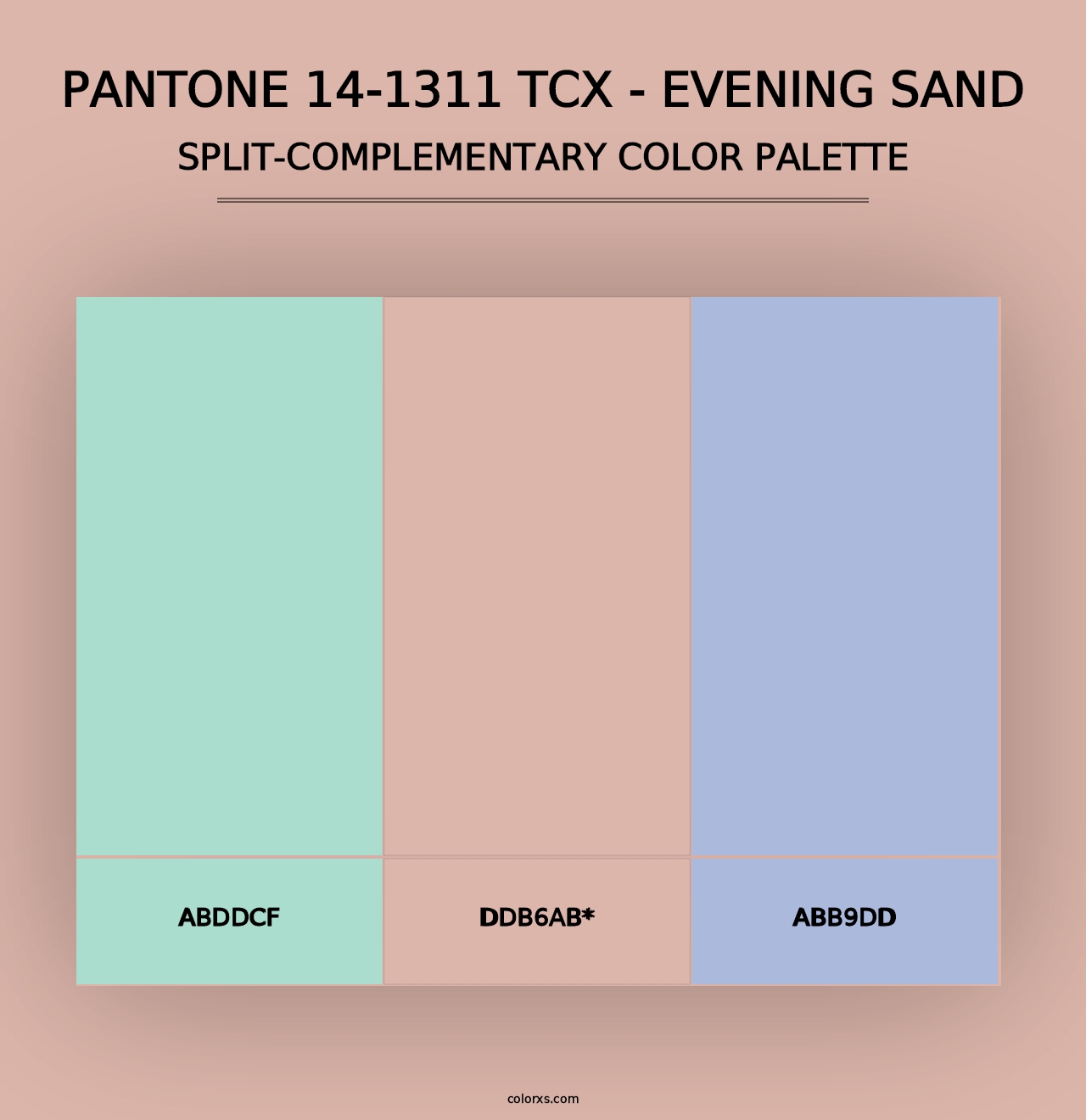 PANTONE 14-1311 TCX - Evening Sand - Split-Complementary Color Palette