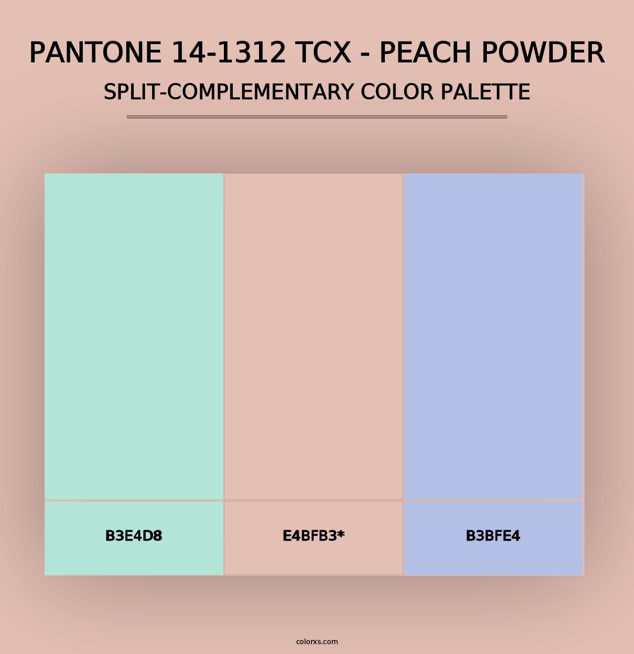 PANTONE 14-1312 TCX - Peach Powder - Split-Complementary Color Palette