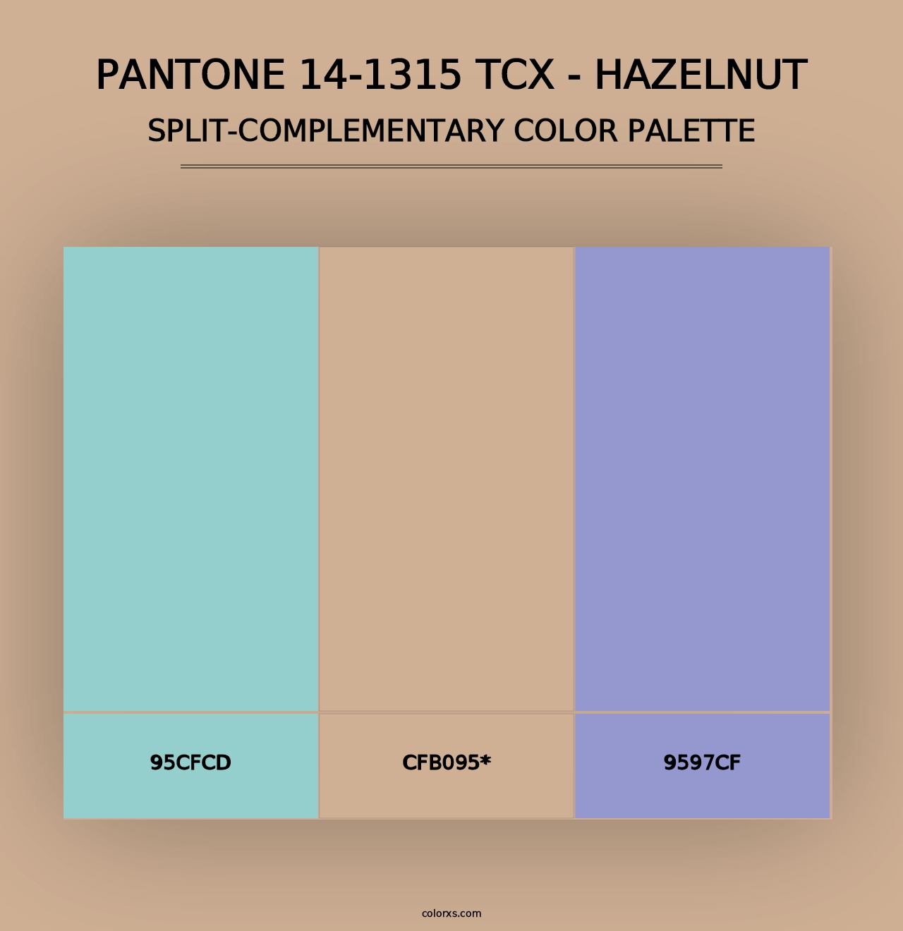 PANTONE 14-1315 TCX - Hazelnut - Split-Complementary Color Palette