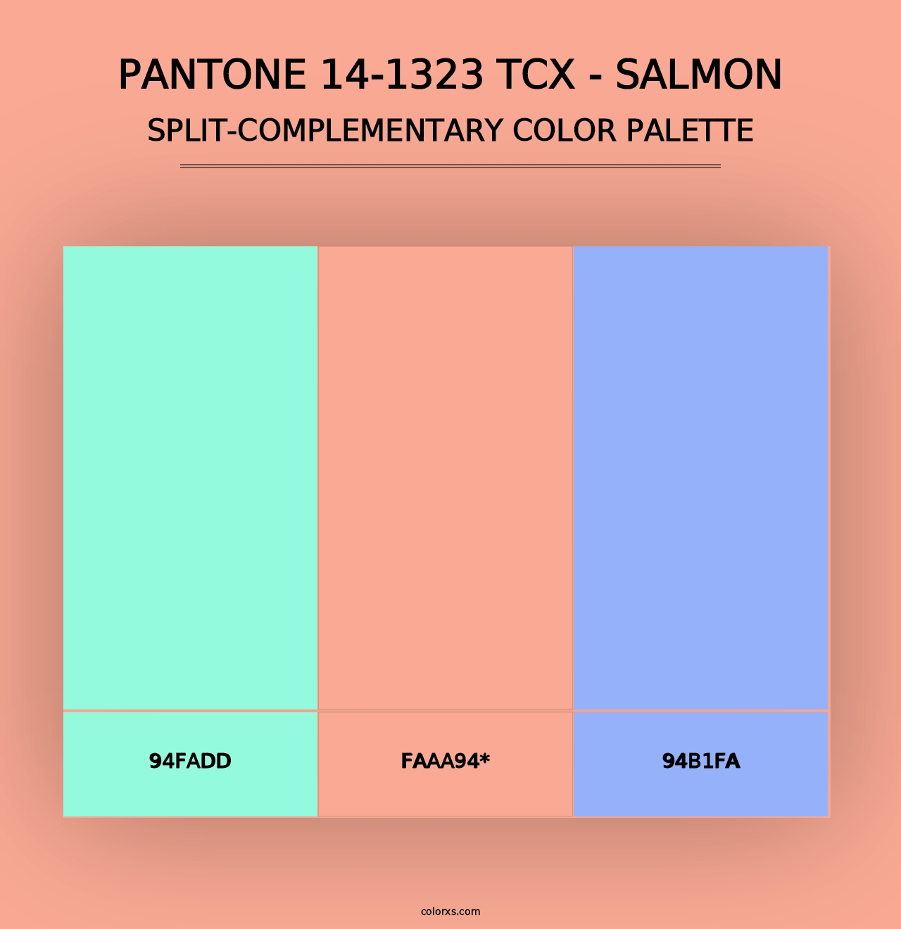 PANTONE 14-1323 TCX - Salmon - Split-Complementary Color Palette