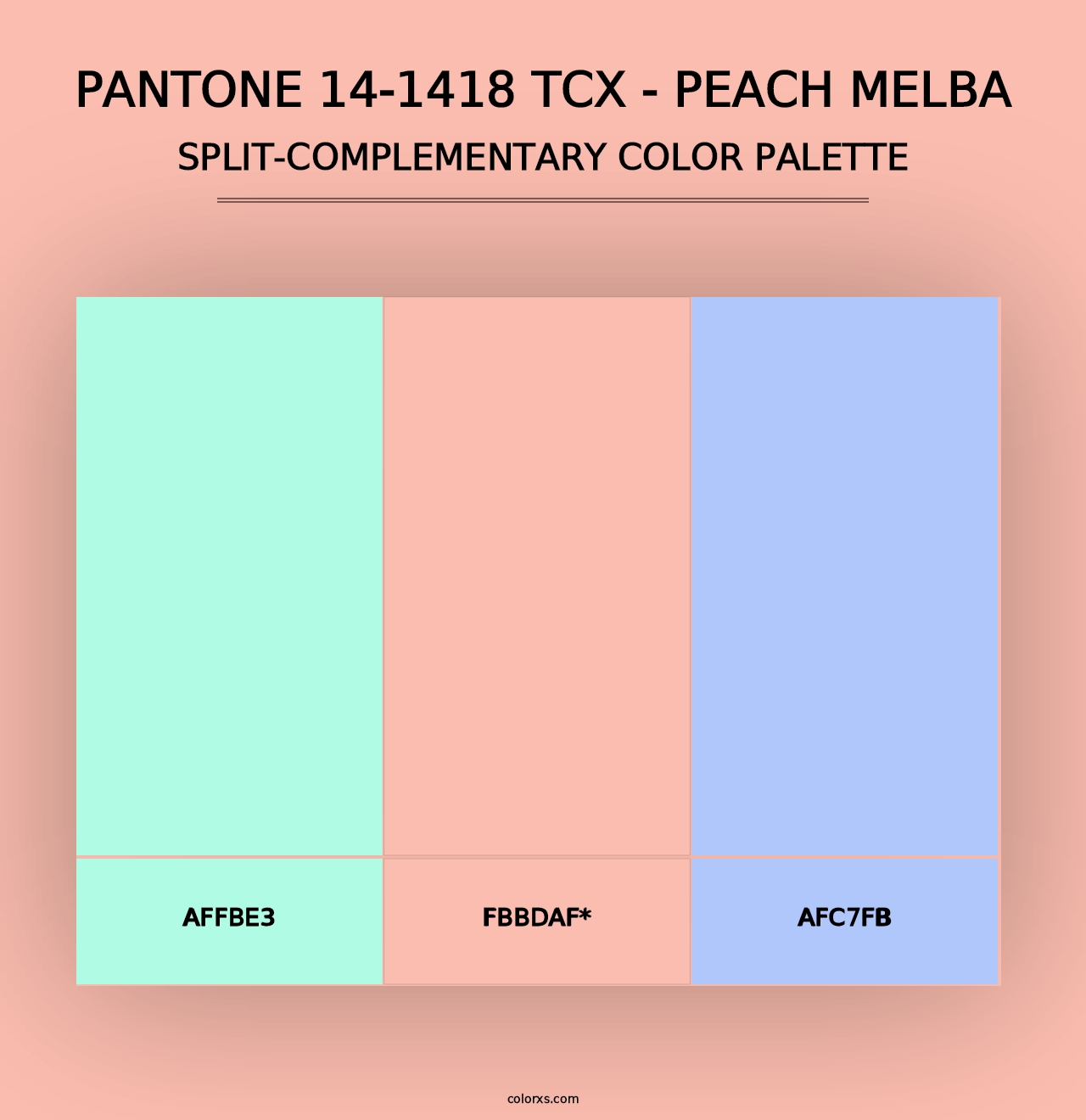 PANTONE 14-1418 TCX - Peach Melba - Split-Complementary Color Palette