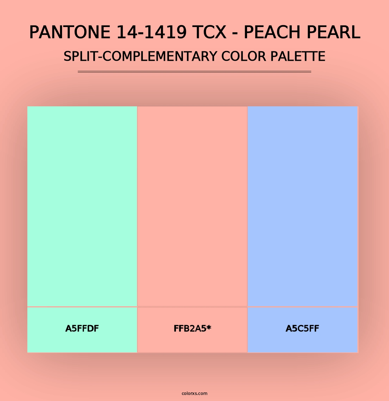 PANTONE 14-1419 TCX - Peach Pearl - Split-Complementary Color Palette