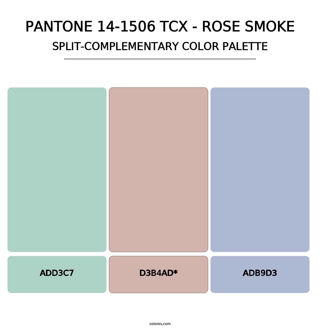 PANTONE 14-1506 TCX - Rose Smoke - Split-Complementary Color Palette