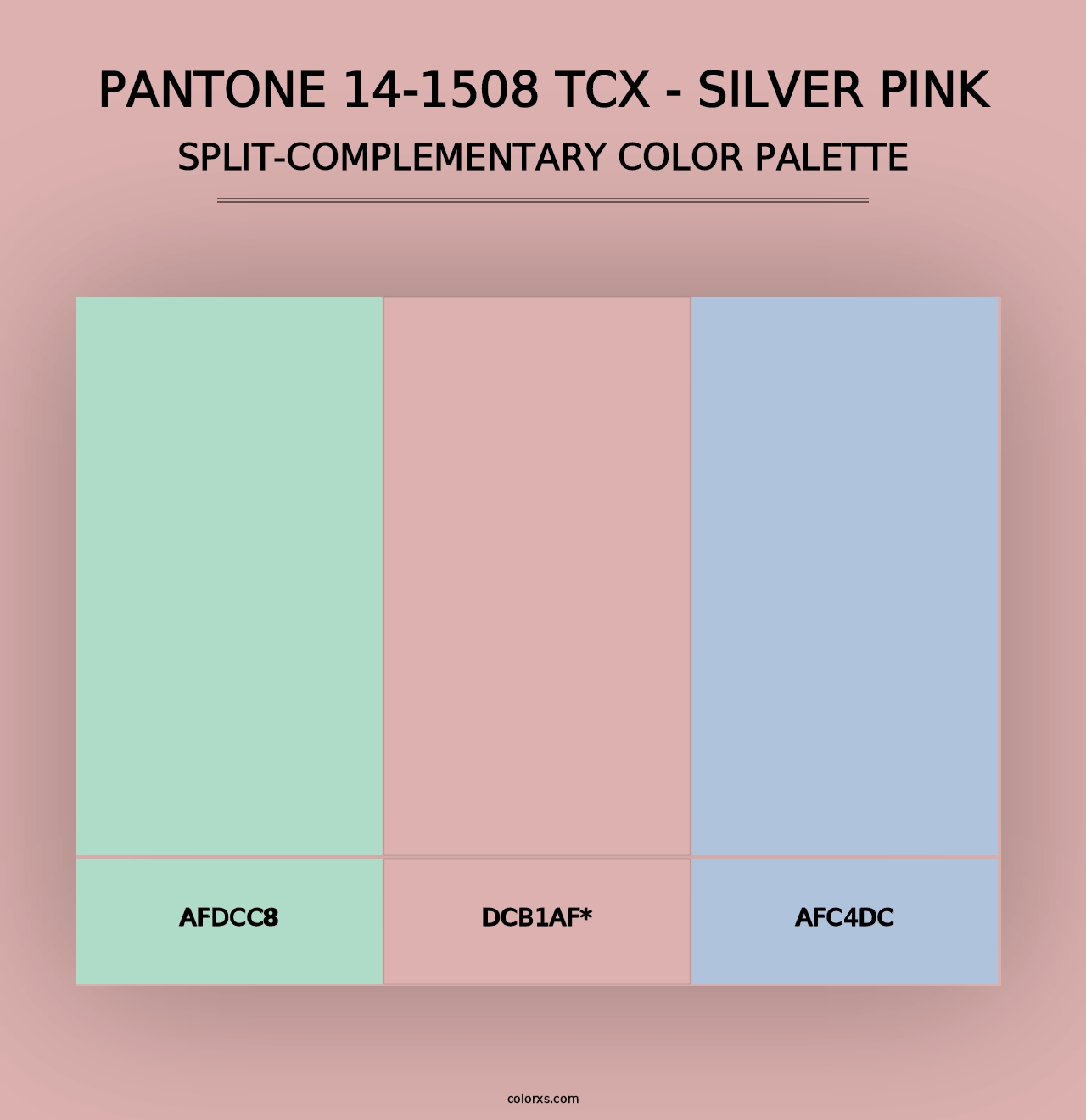 PANTONE 14-1508 TCX - Silver Pink - Split-Complementary Color Palette