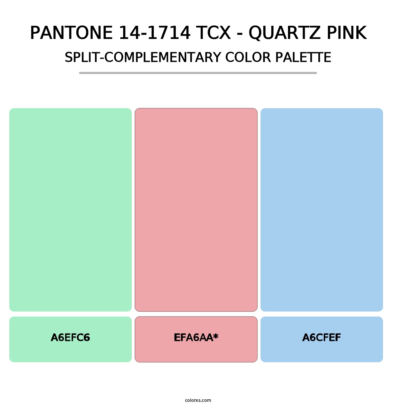 PANTONE 14-1714 TCX - Quartz Pink - Split-Complementary Color Palette