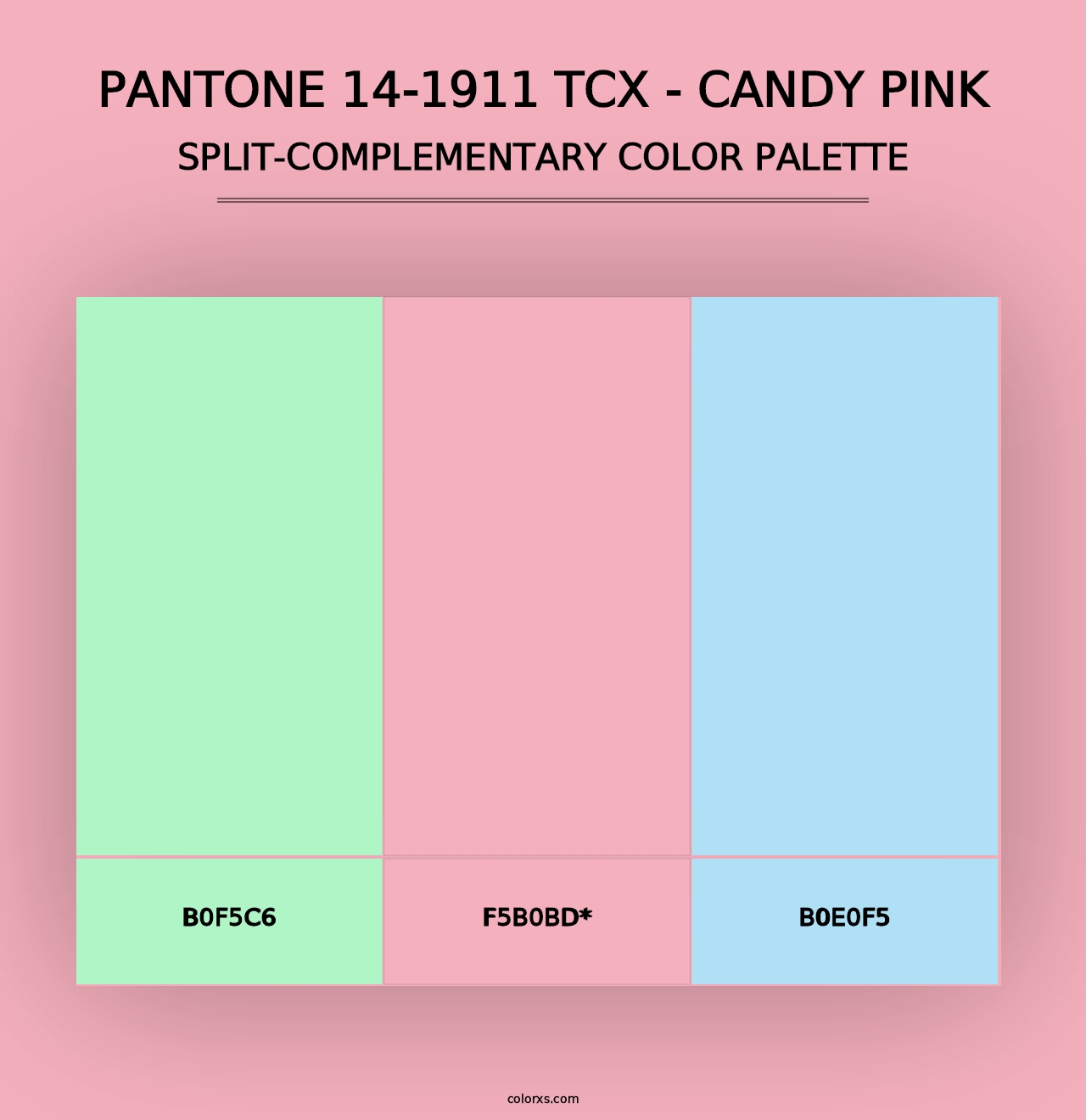 PANTONE 14-1911 TCX - Candy Pink - Split-Complementary Color Palette