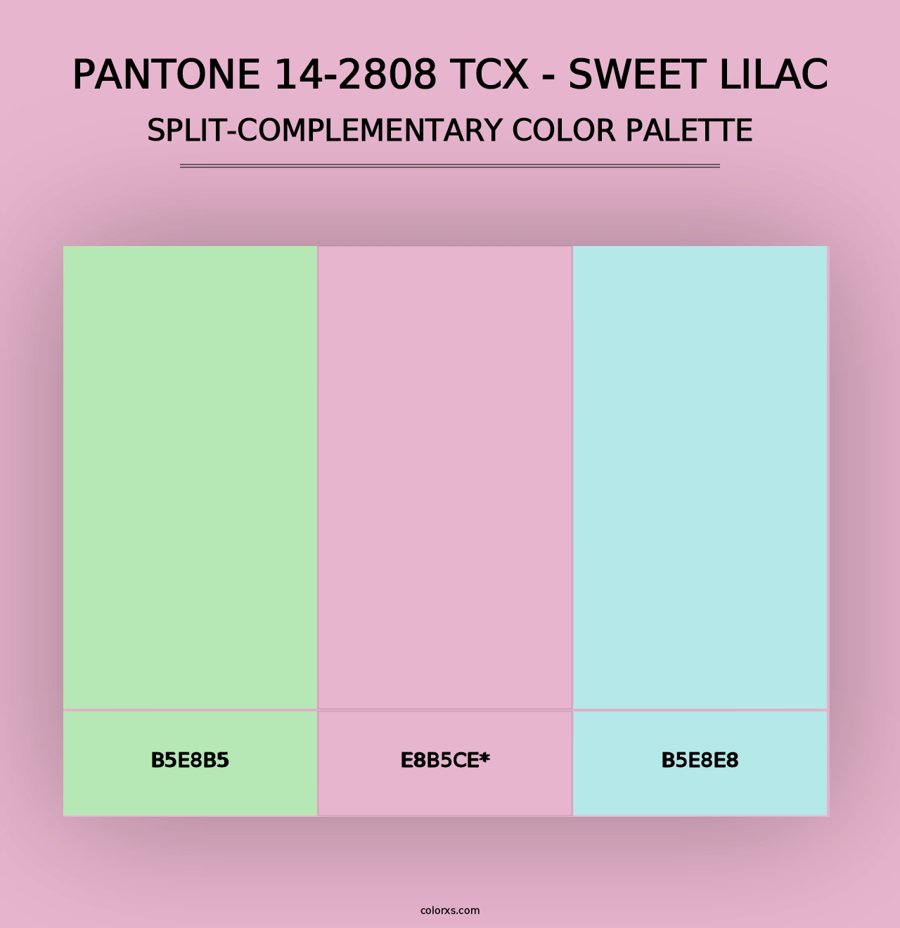 PANTONE 14-2808 TCX - Sweet Lilac - Split-Complementary Color Palette