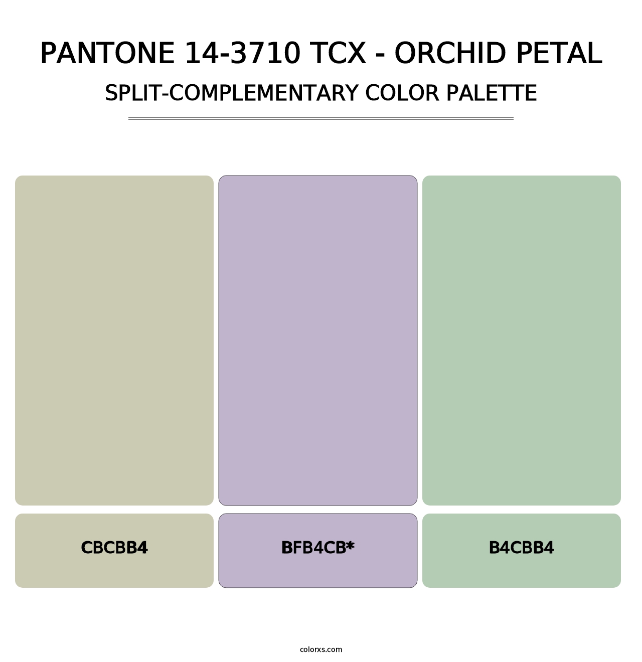 PANTONE 14-3710 TCX - Orchid Petal - Split-Complementary Color Palette