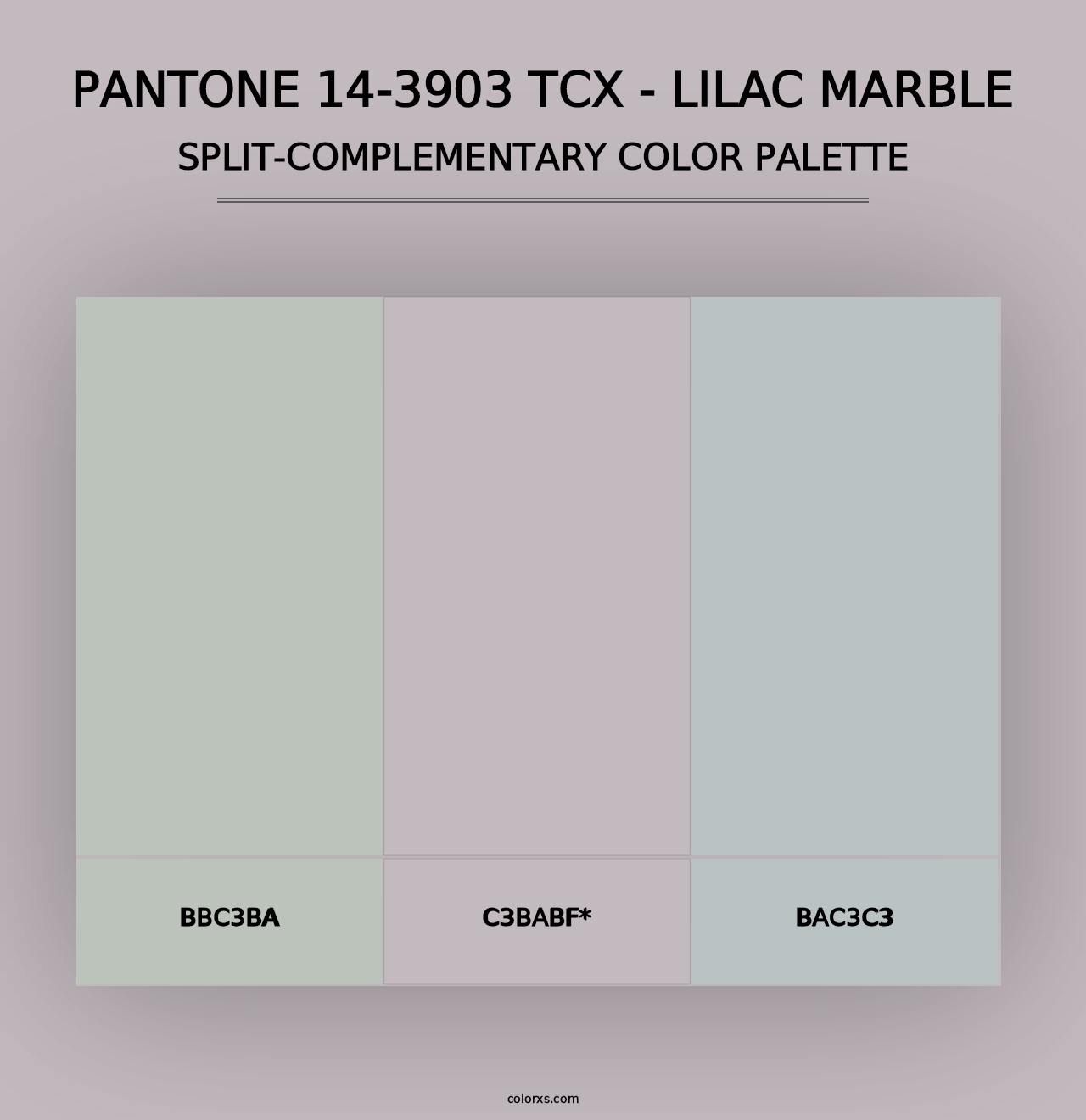 PANTONE 14-3903 TCX - Lilac Marble - Split-Complementary Color Palette