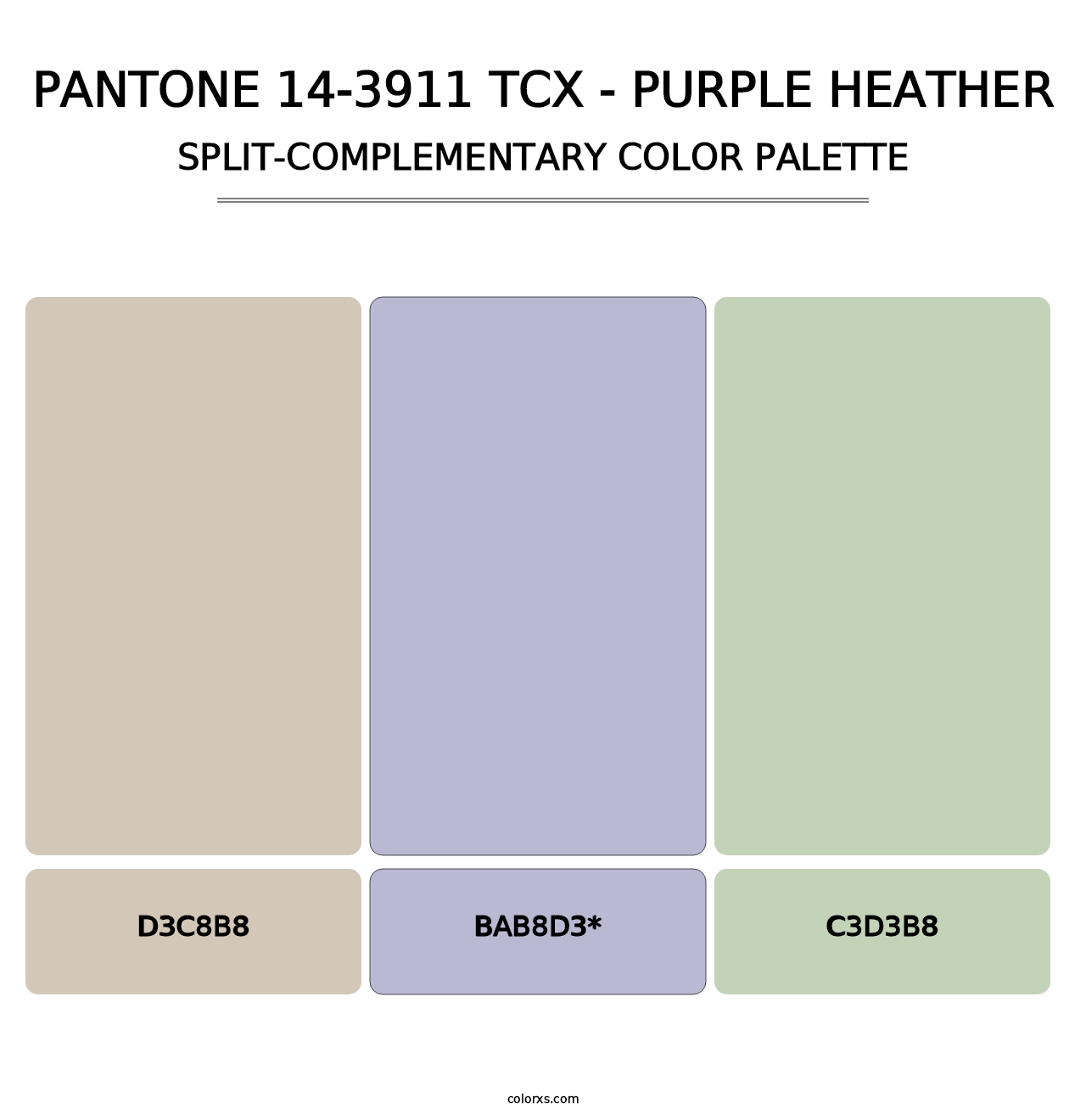 PANTONE 14-3911 TCX - Purple Heather - Split-Complementary Color Palette