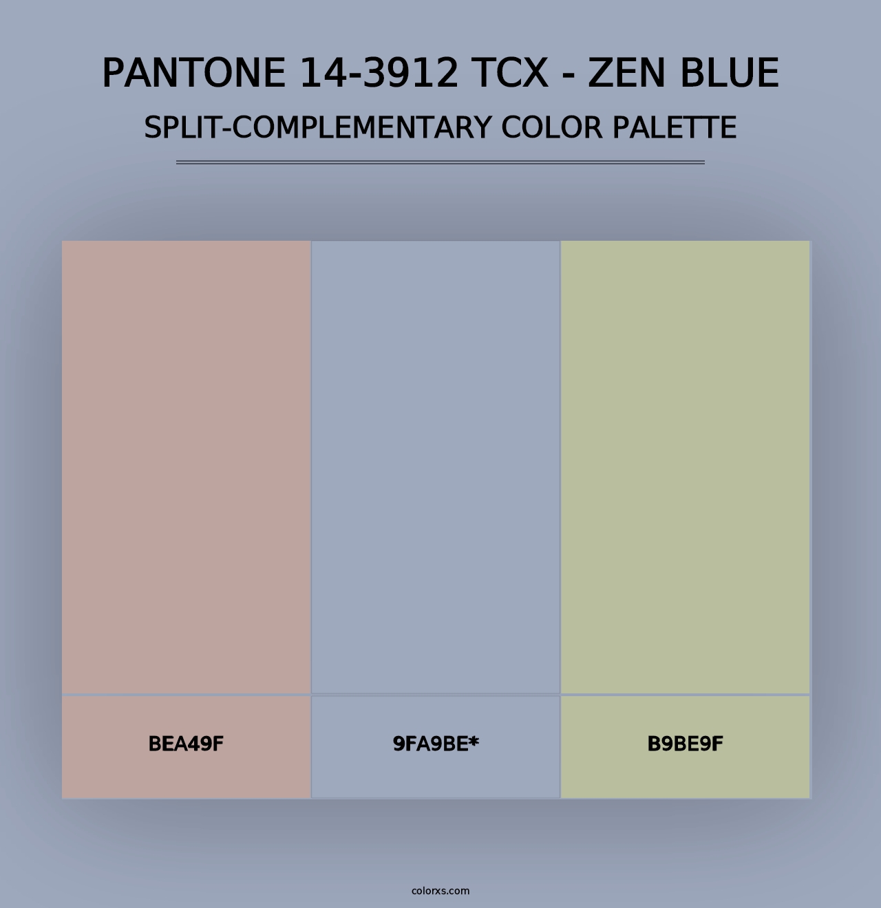 PANTONE 14-3912 TCX - Zen Blue - Split-Complementary Color Palette