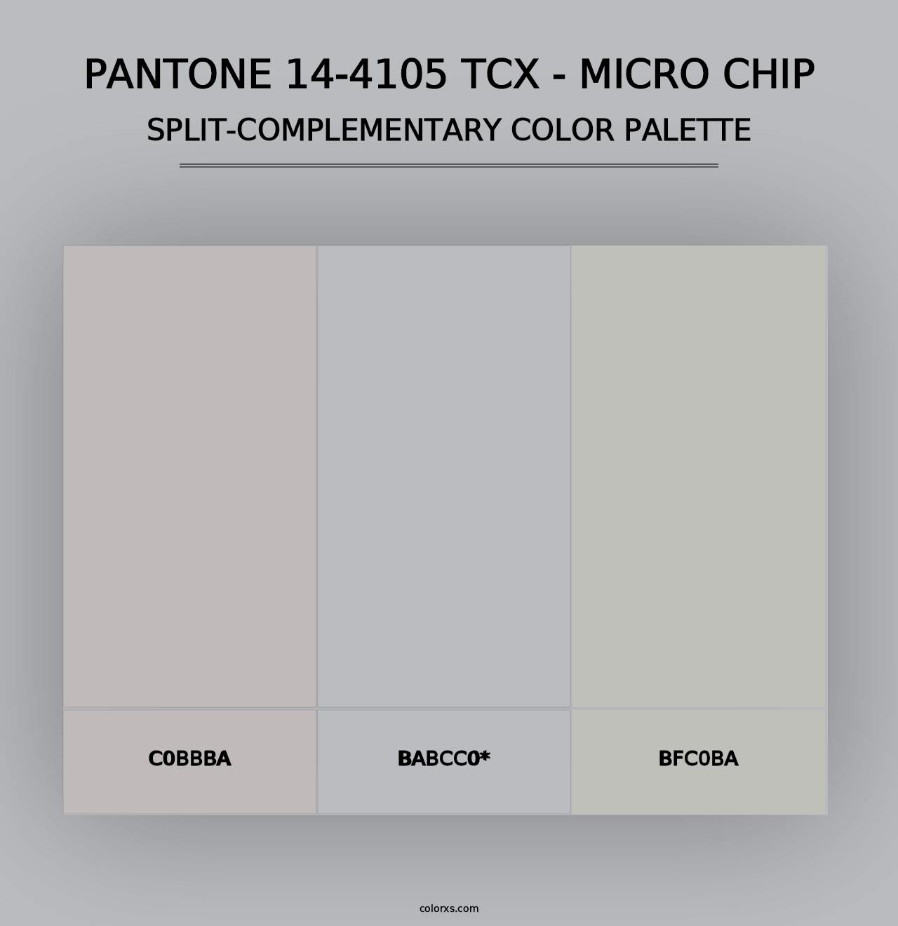 PANTONE 14-4105 TCX - Micro Chip - Split-Complementary Color Palette