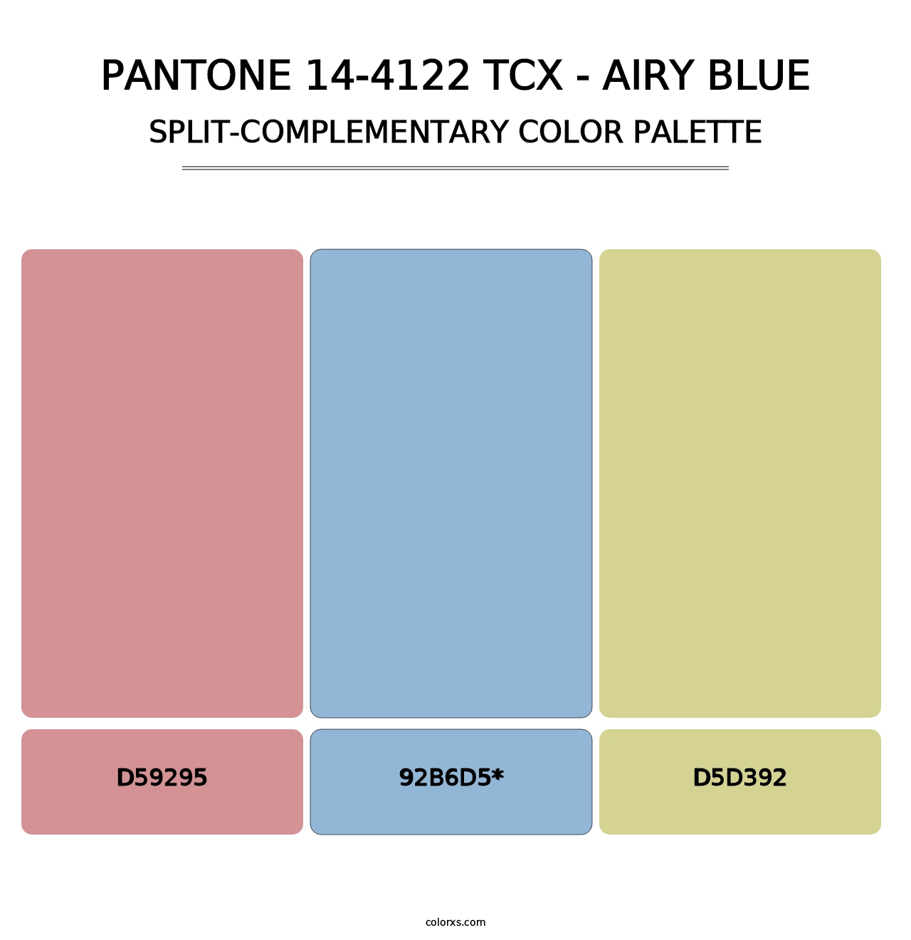 PANTONE 14-4122 TCX - Airy Blue - Split-Complementary Color Palette