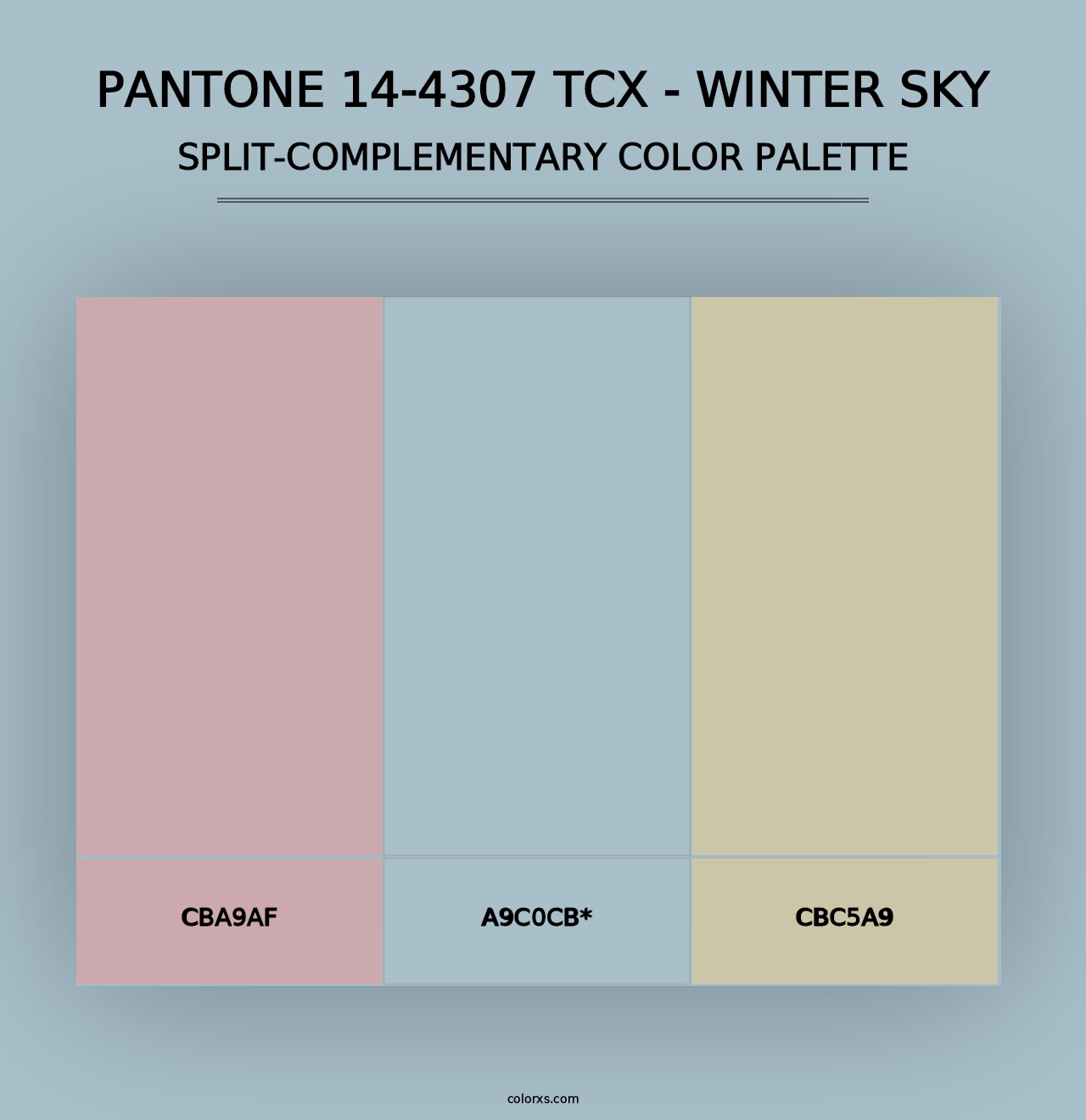 PANTONE 14-4307 TCX - Winter Sky - Split-Complementary Color Palette