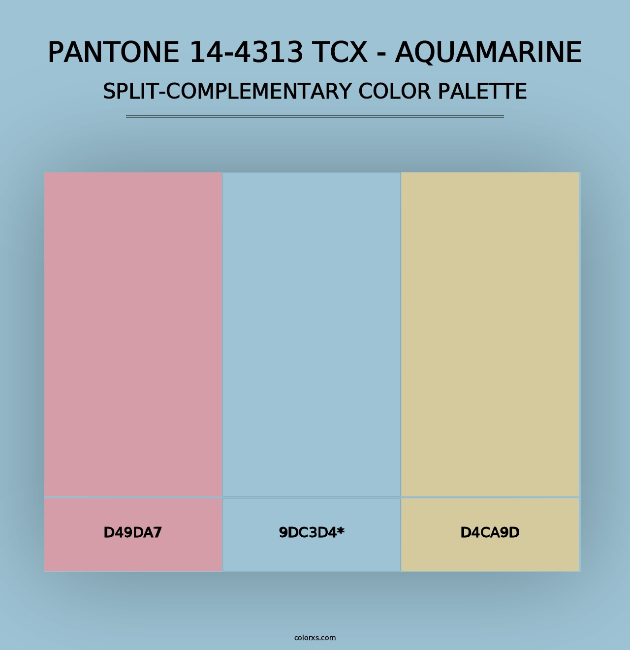 PANTONE 14-4313 TCX - Aquamarine - Split-Complementary Color Palette