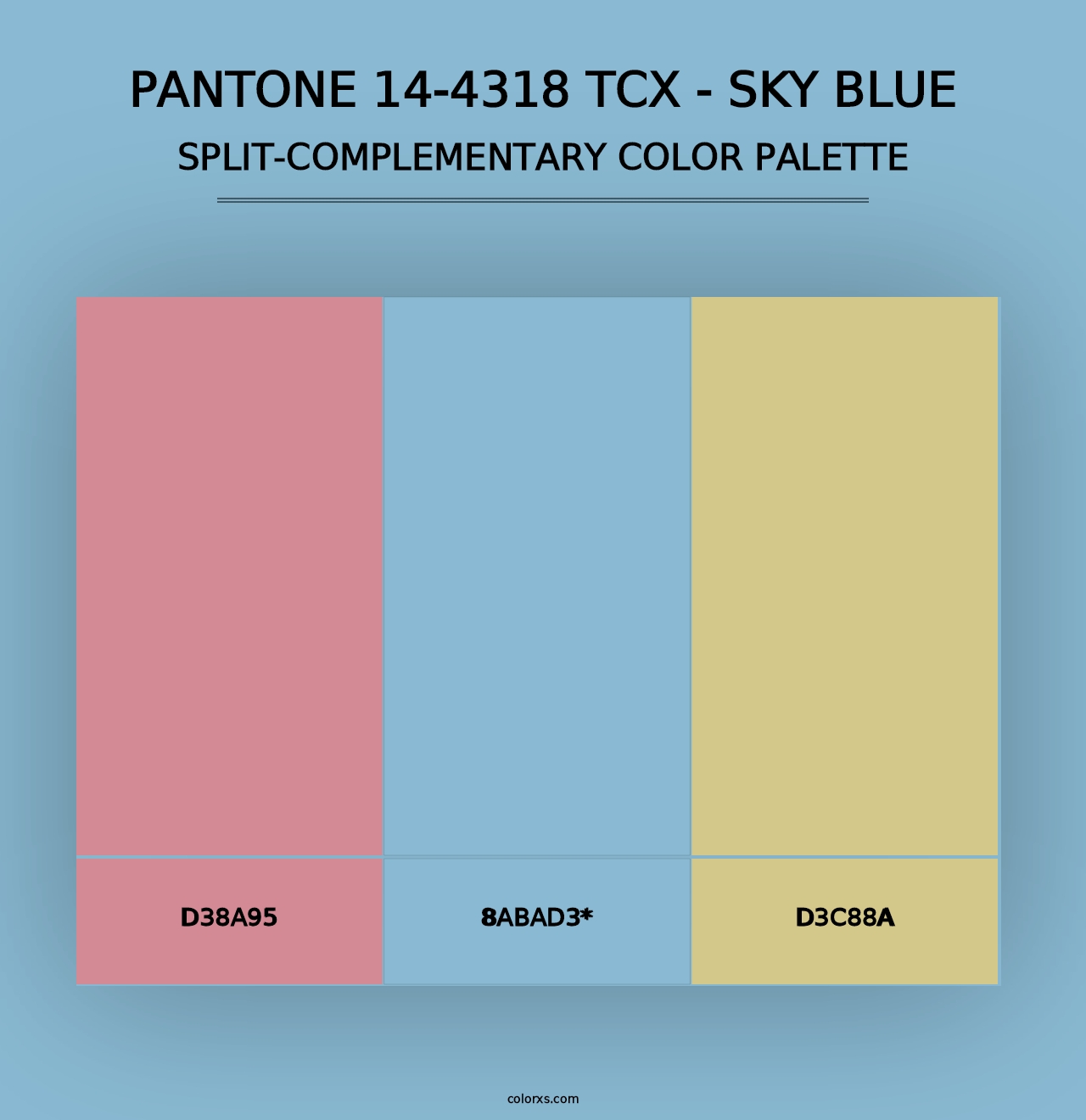 PANTONE 14-4318 TCX - Sky Blue - Split-Complementary Color Palette