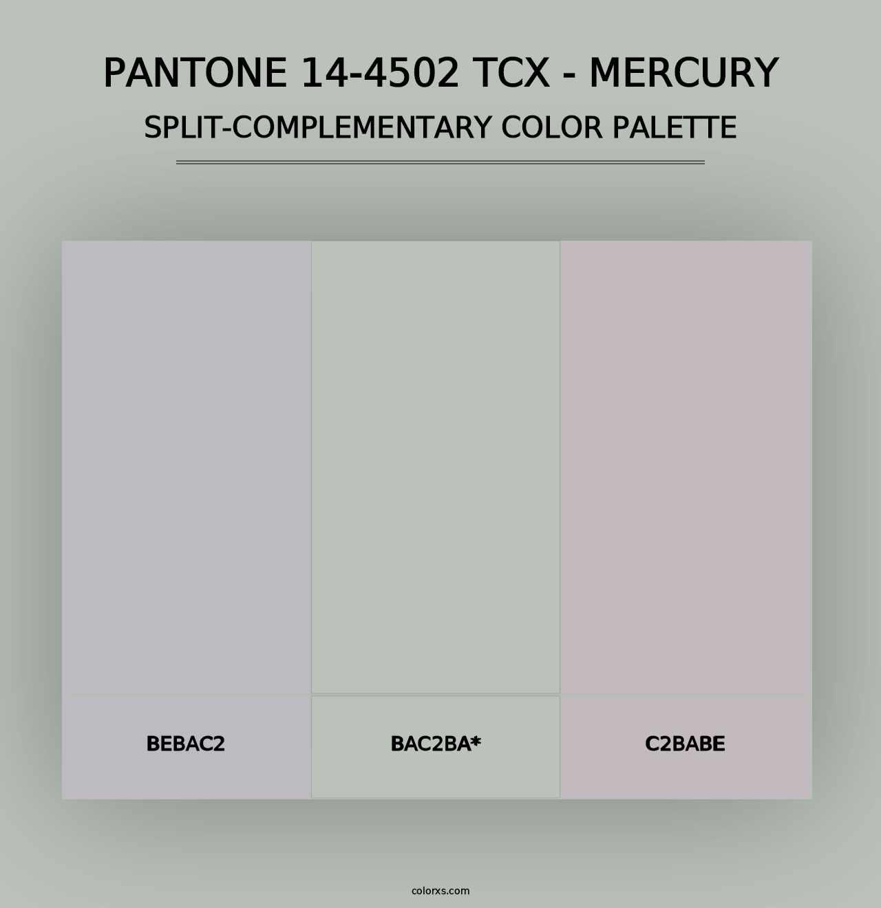 PANTONE 14-4502 TCX - Mercury - Split-Complementary Color Palette