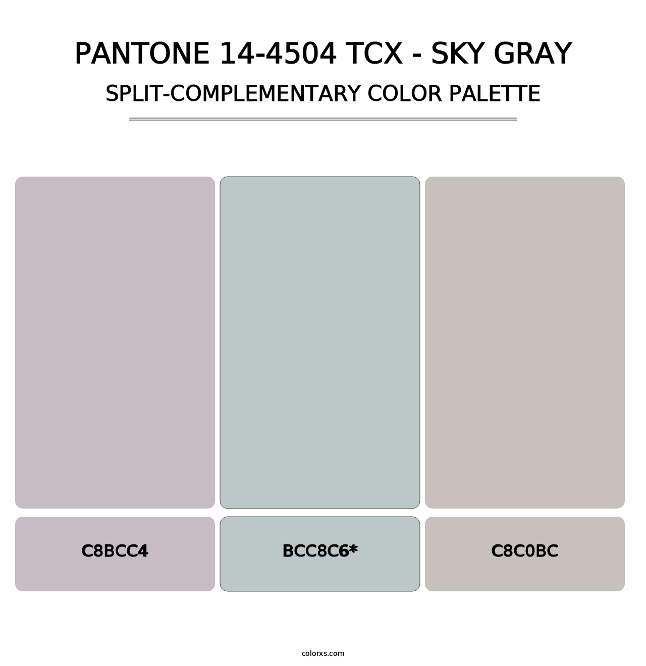 PANTONE 14-4504 TCX - Sky Gray - Split-Complementary Color Palette