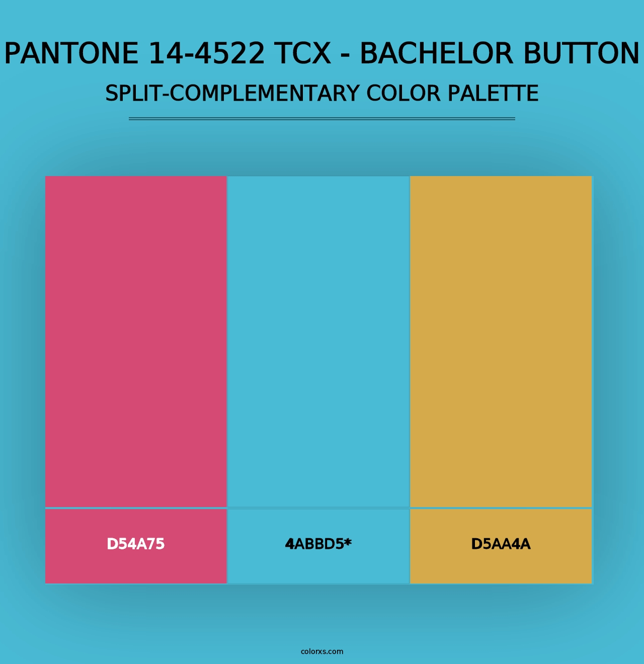 PANTONE 14-4522 TCX - Bachelor Button - Split-Complementary Color Palette