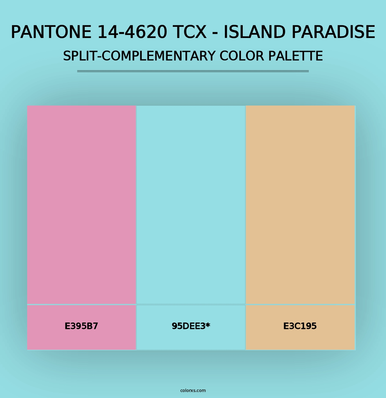 PANTONE 14-4620 TCX - Island Paradise - Split-Complementary Color Palette