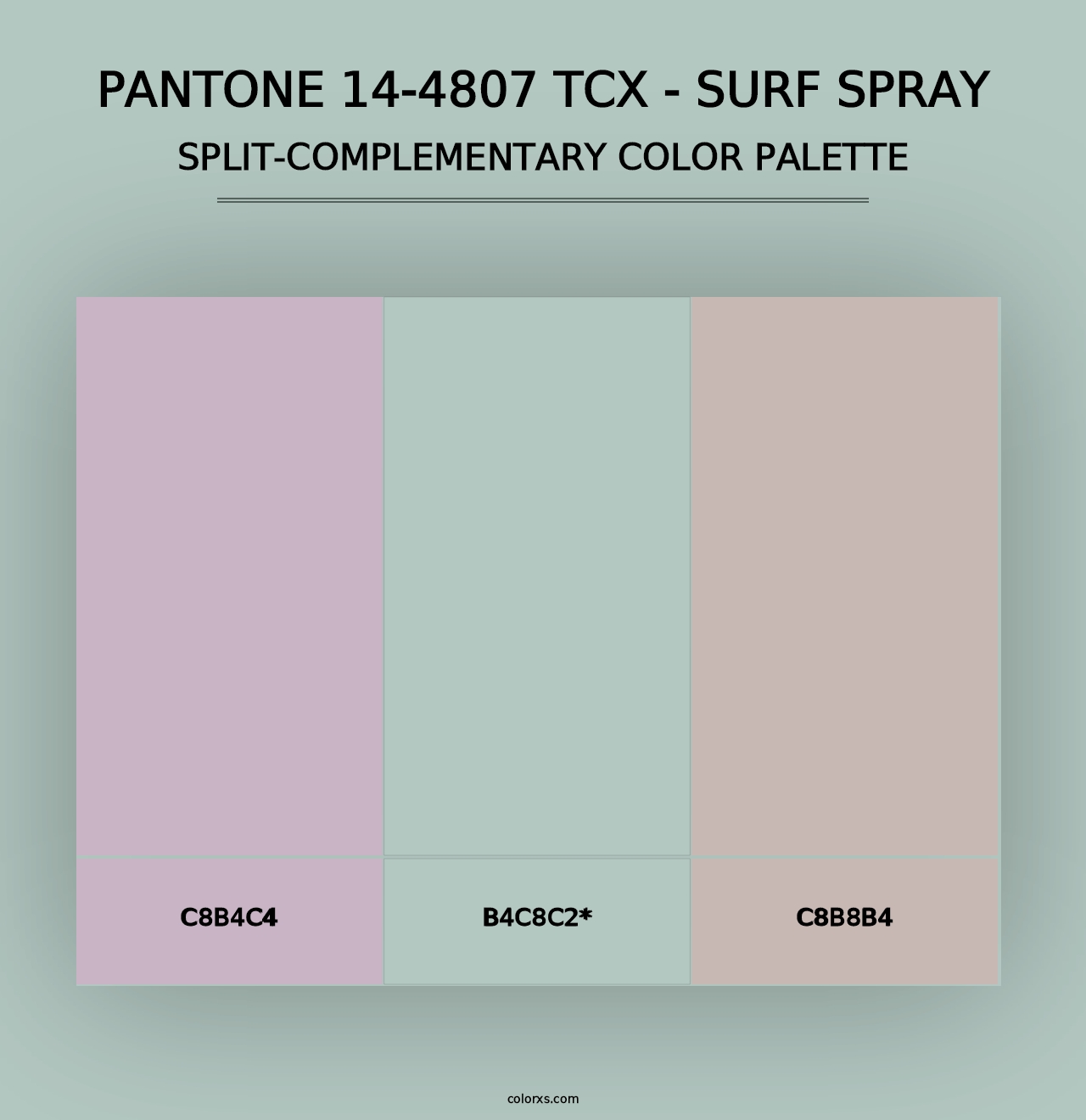 PANTONE 14-4807 TCX - Surf Spray - Split-Complementary Color Palette