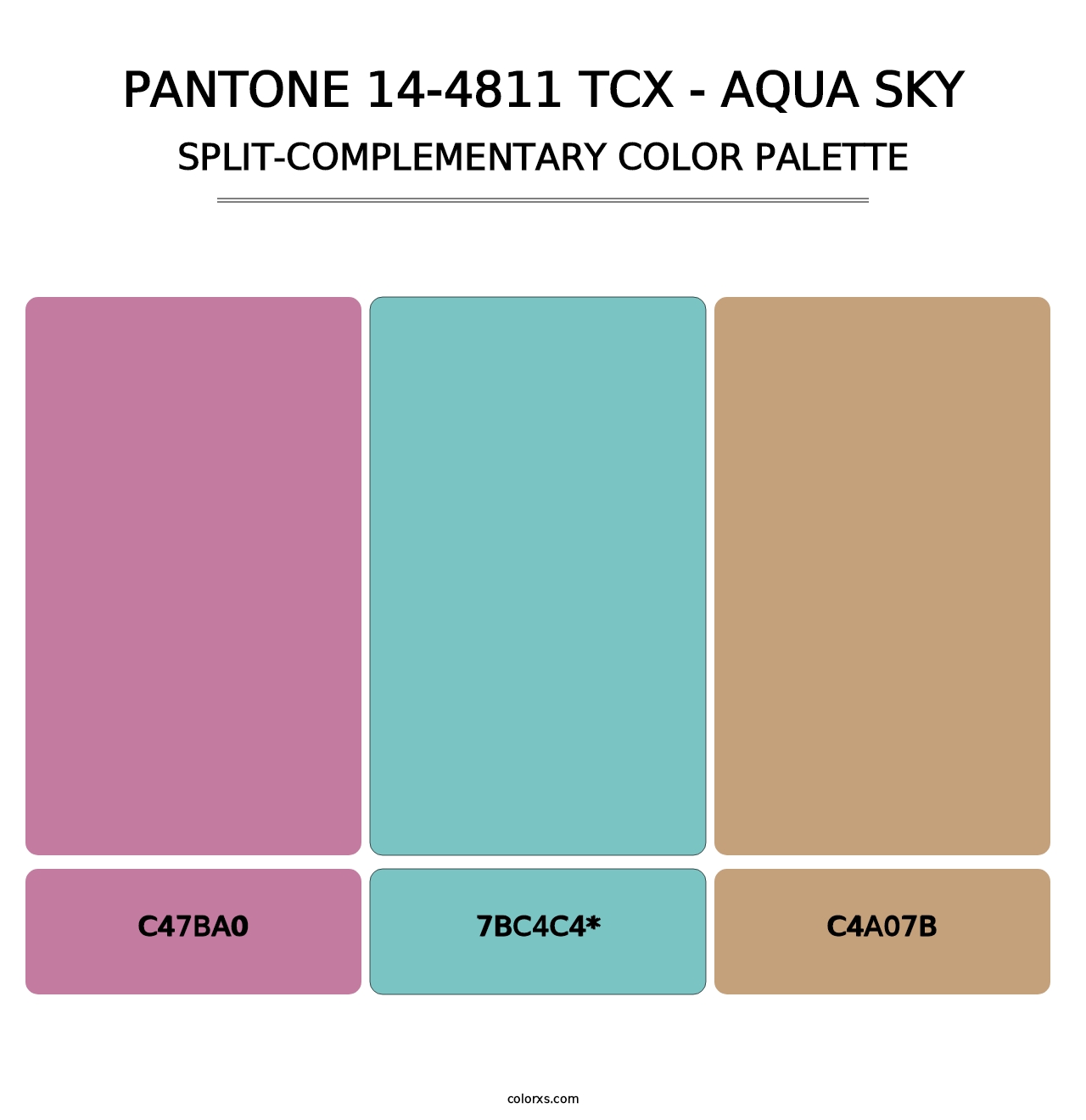 PANTONE 14-4811 TCX - Aqua Sky - Split-Complementary Color Palette