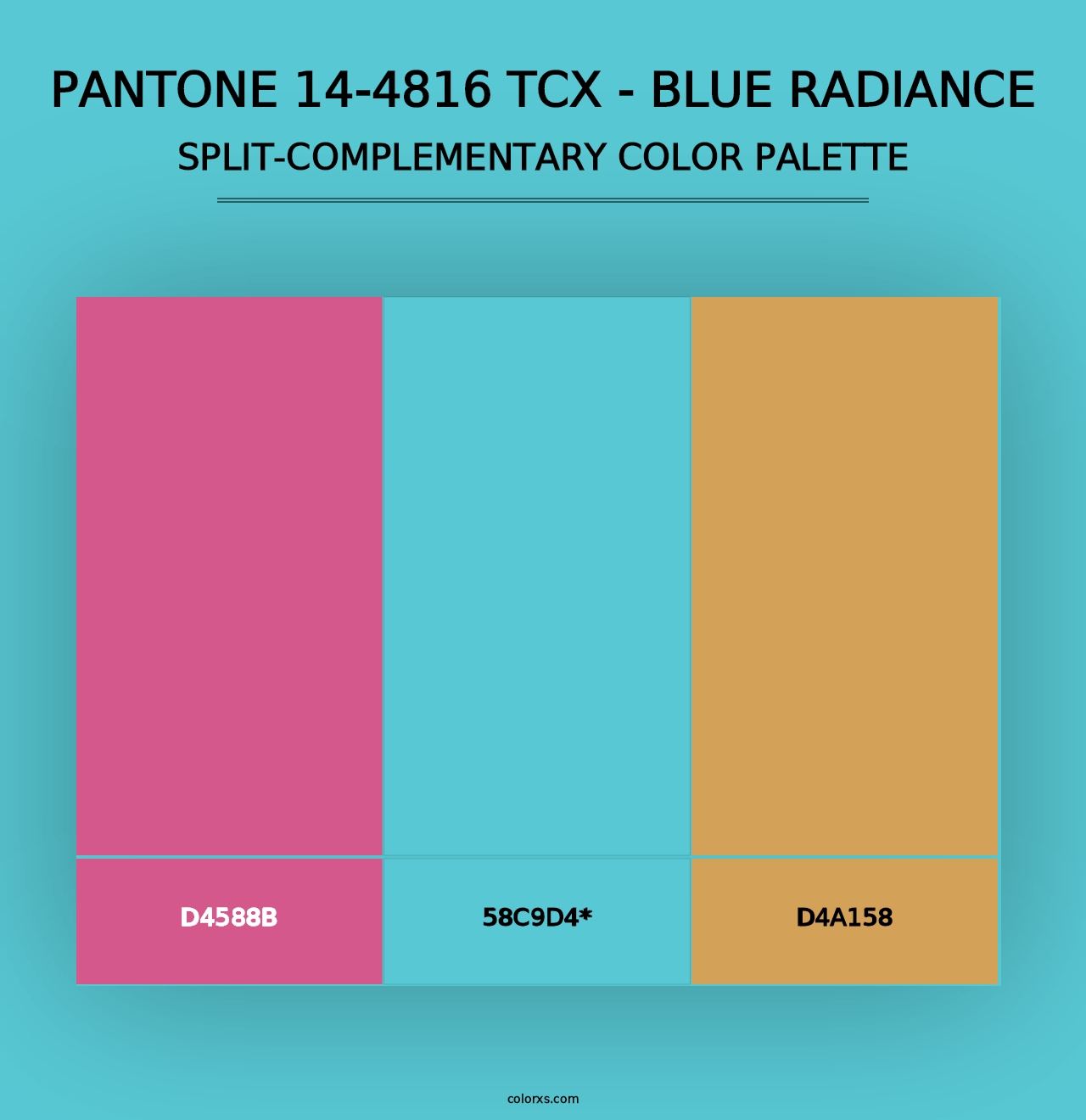 PANTONE 14-4816 TCX - Blue Radiance - Split-Complementary Color Palette