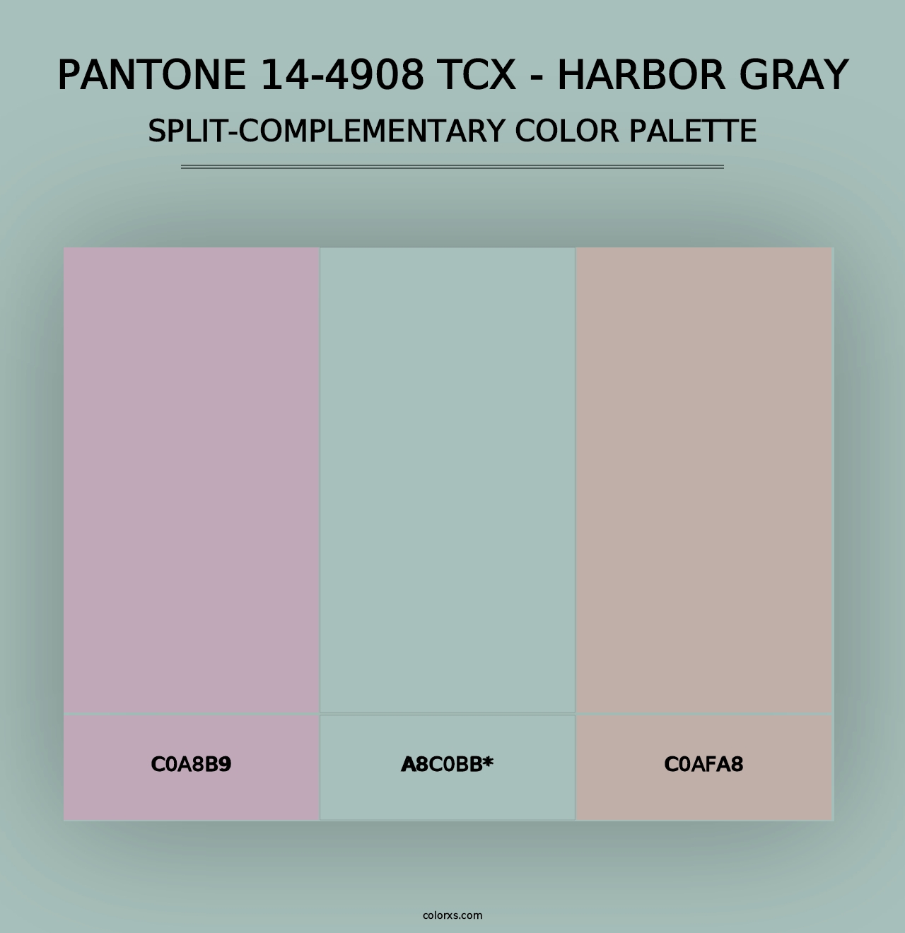 PANTONE 14-4908 TCX - Harbor Gray - Split-Complementary Color Palette