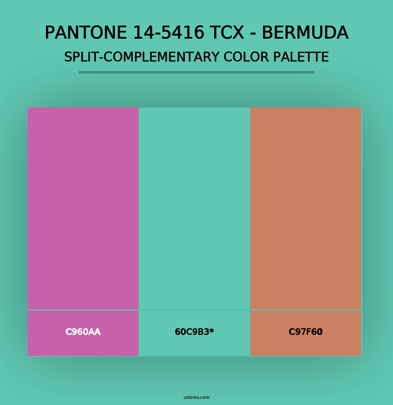 PANTONE 14-5416 TCX - Bermuda - Split-Complementary Color Palette