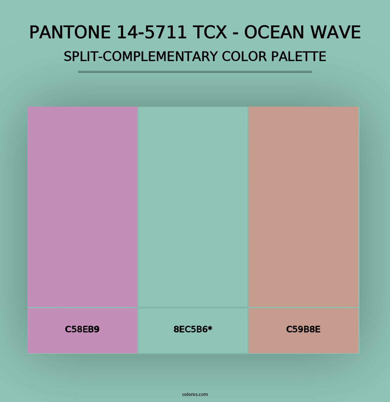 PANTONE 14-5711 TCX - Ocean Wave - Split-Complementary Color Palette