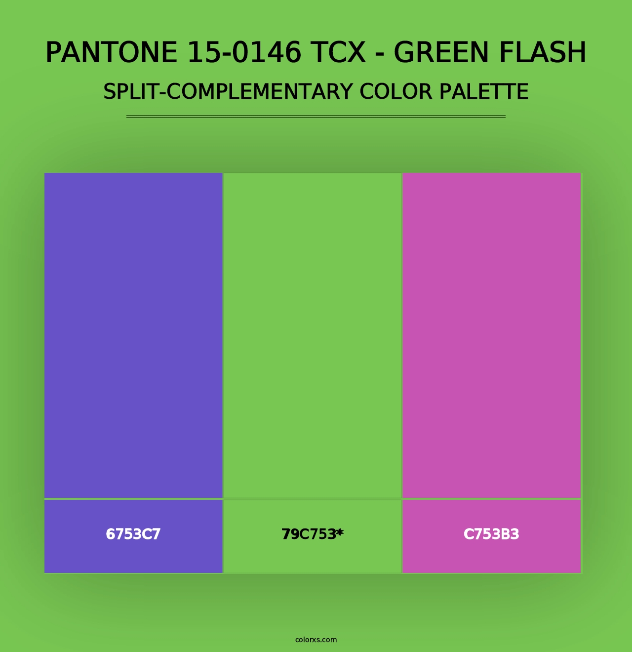 PANTONE 15-0146 TCX - Green Flash - Split-Complementary Color Palette