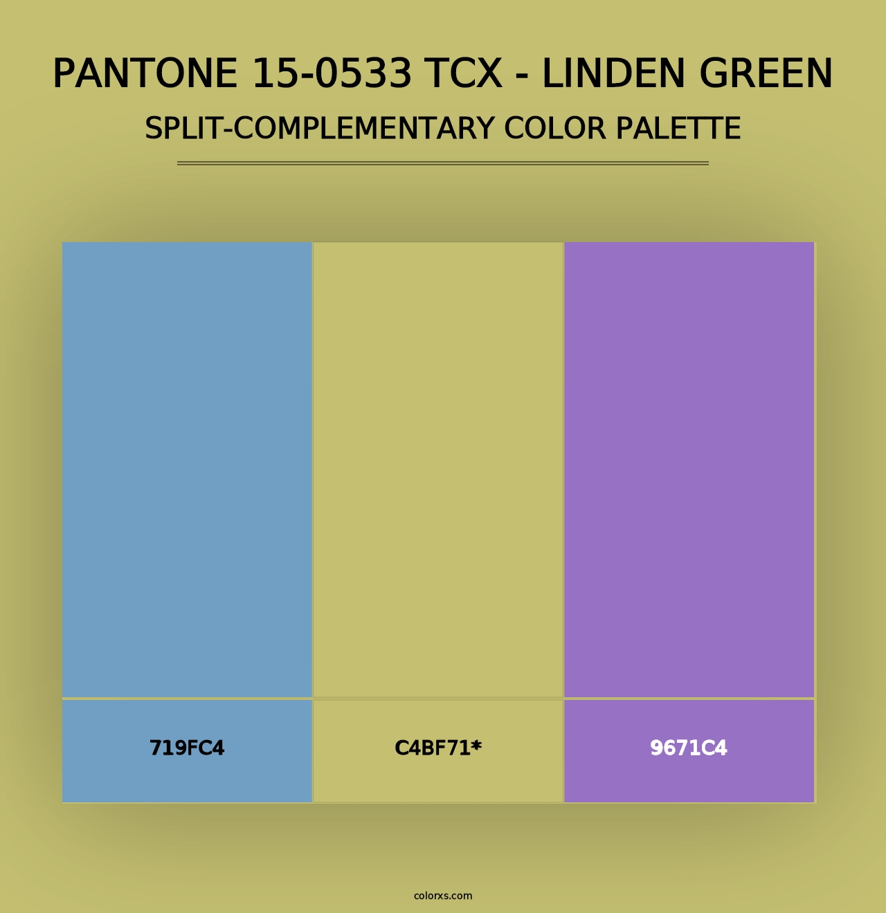 PANTONE 15-0533 TCX - Linden Green - Split-Complementary Color Palette