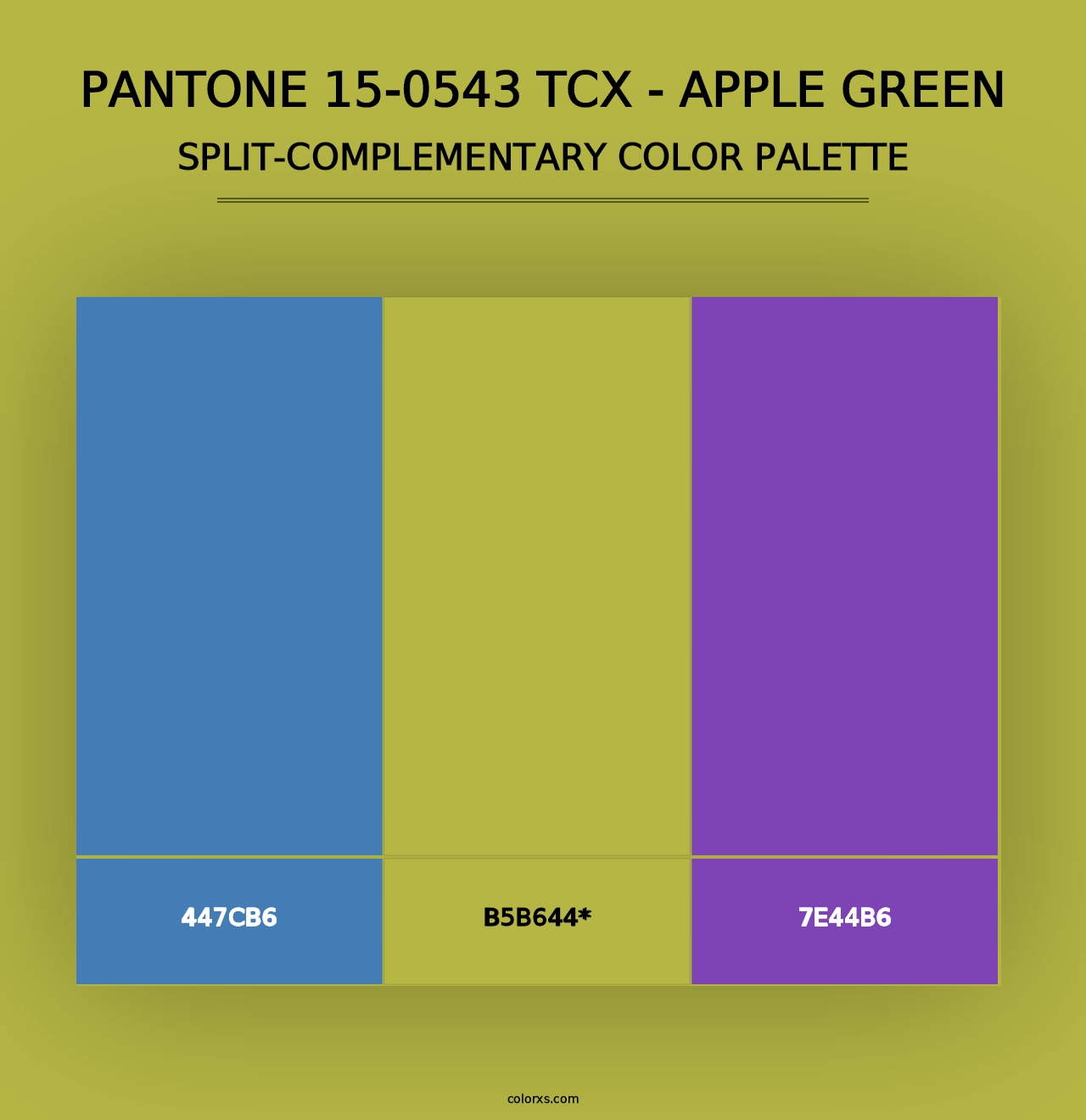 PANTONE 15-0543 TCX - Apple Green - Split-Complementary Color Palette