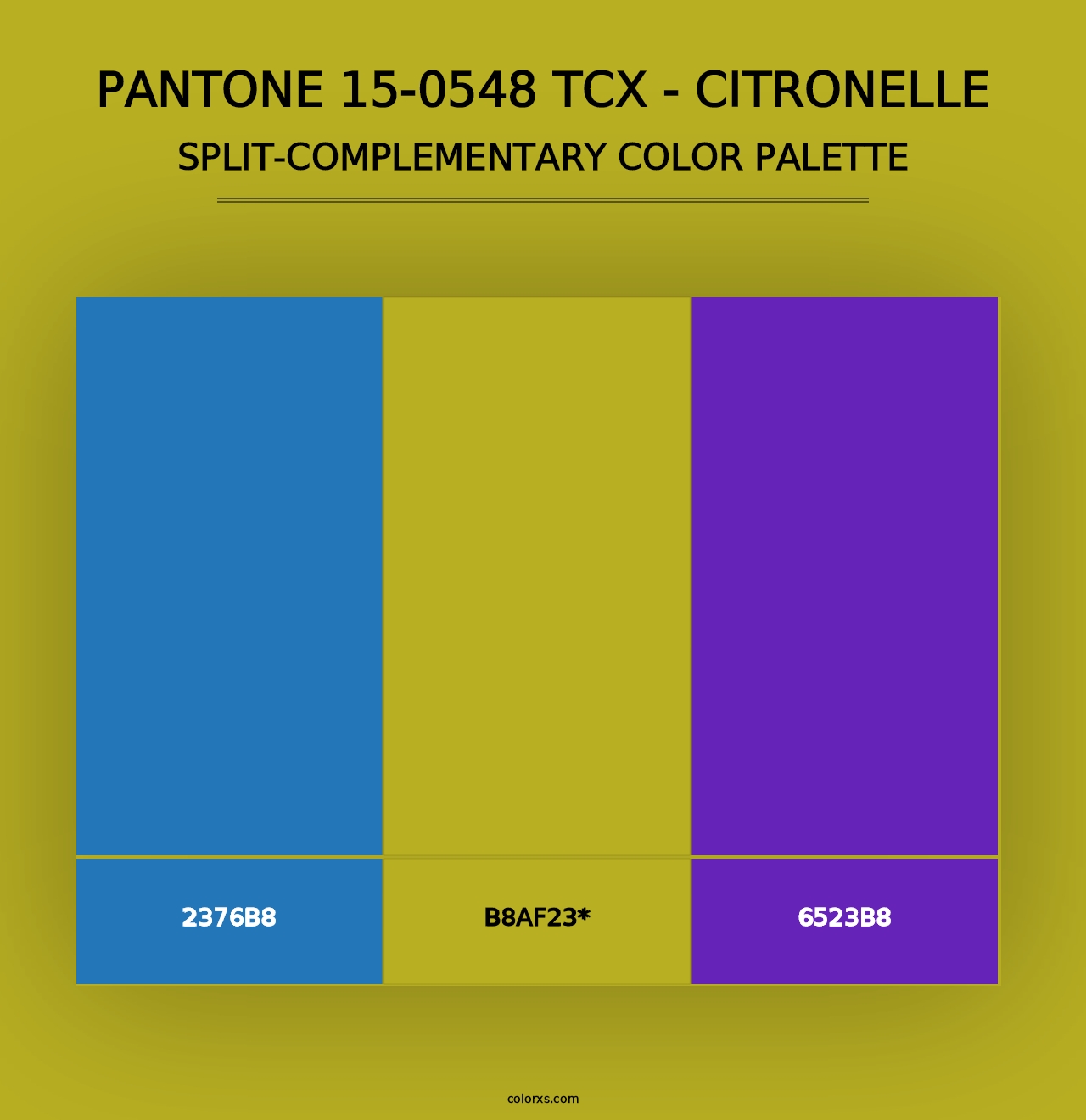 PANTONE 15-0548 TCX - Citronelle - Split-Complementary Color Palette