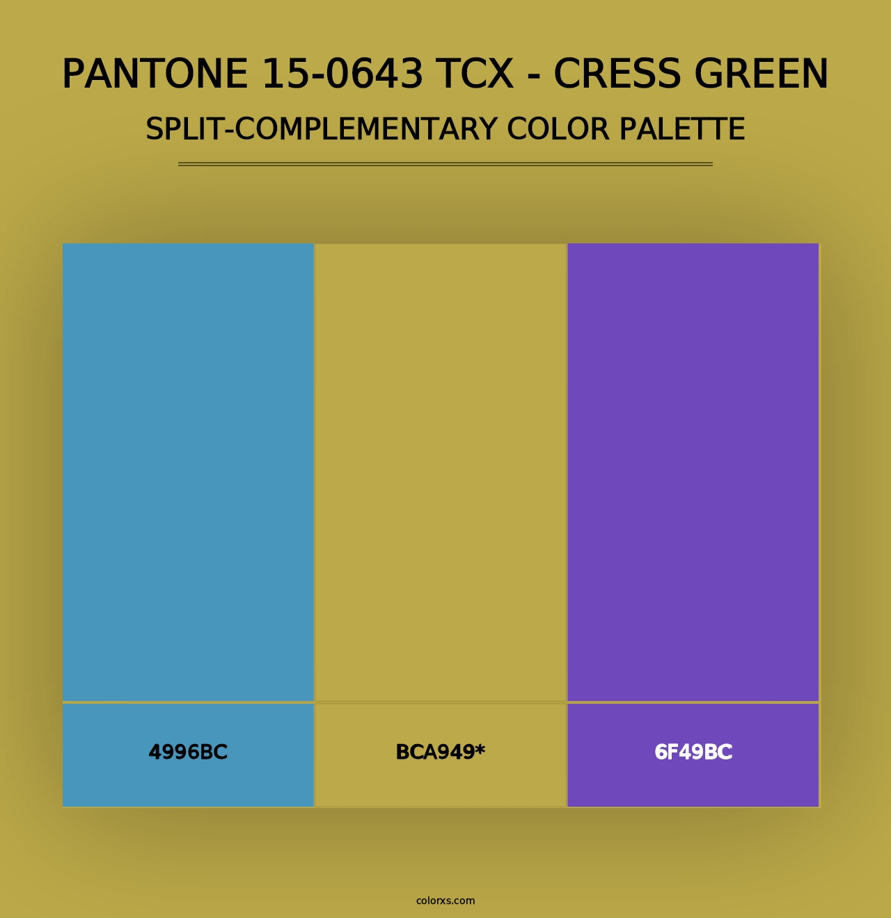 PANTONE 15-0643 TCX - Cress Green - Split-Complementary Color Palette