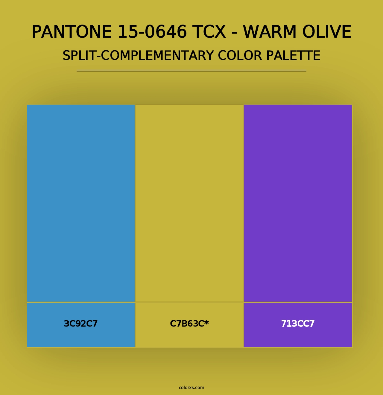 PANTONE 15-0646 TCX - Warm Olive - Split-Complementary Color Palette