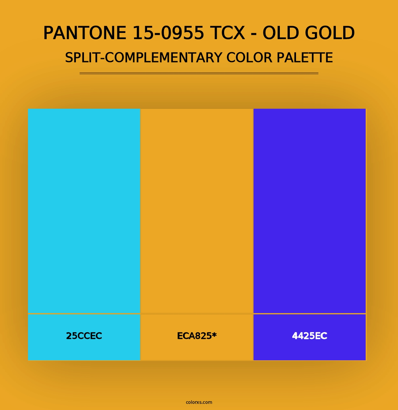 PANTONE 15-0955 TCX - Old Gold - Split-Complementary Color Palette