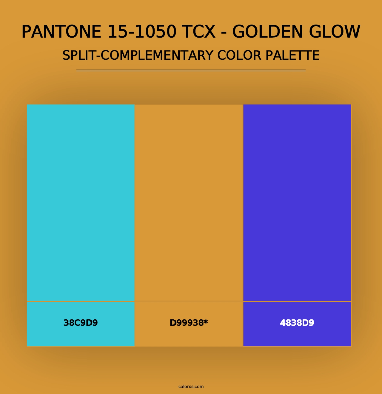 PANTONE 15-1050 TCX - Golden Glow - Split-Complementary Color Palette