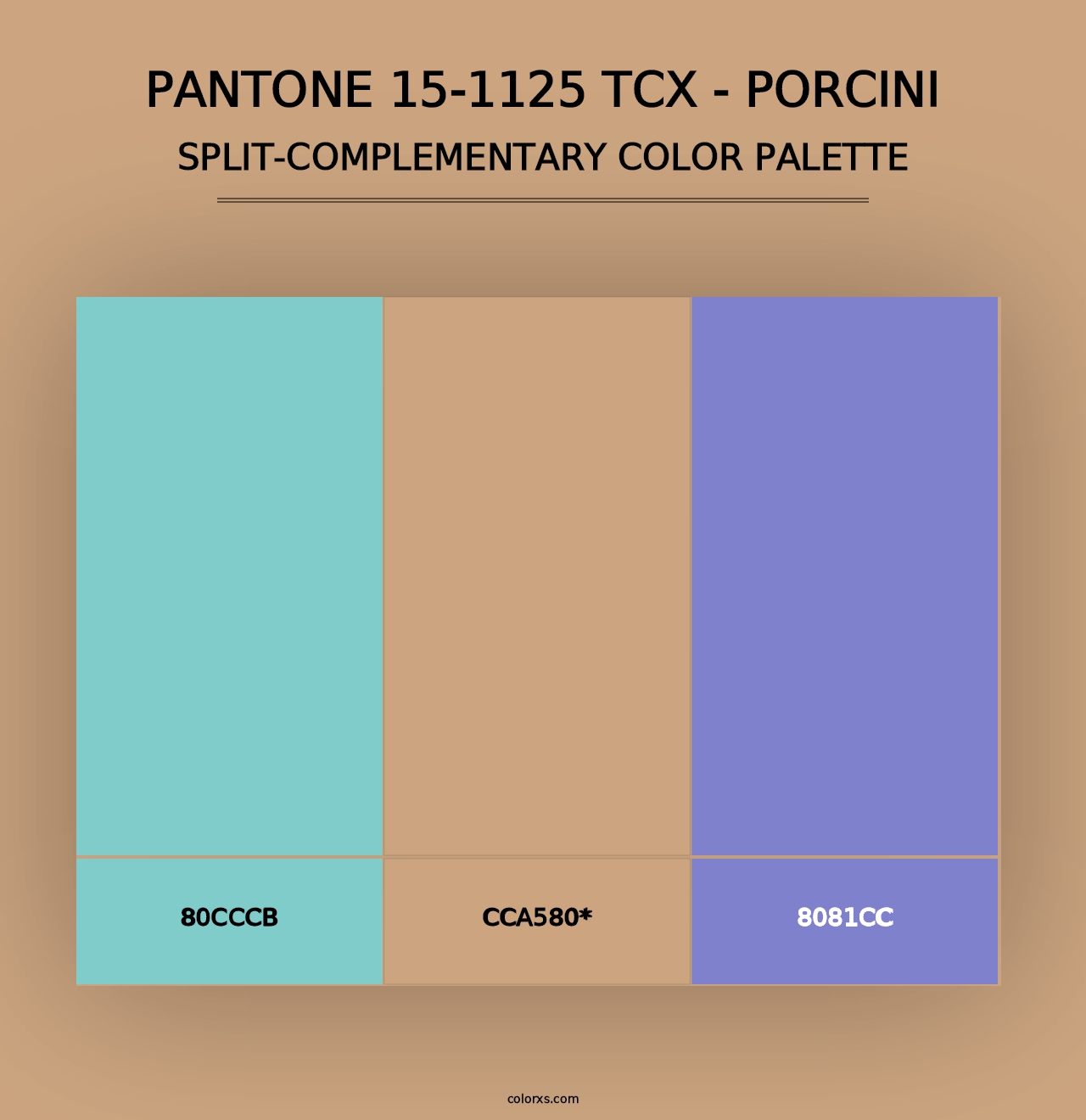 PANTONE 15-1125 TCX - Porcini - Split-Complementary Color Palette