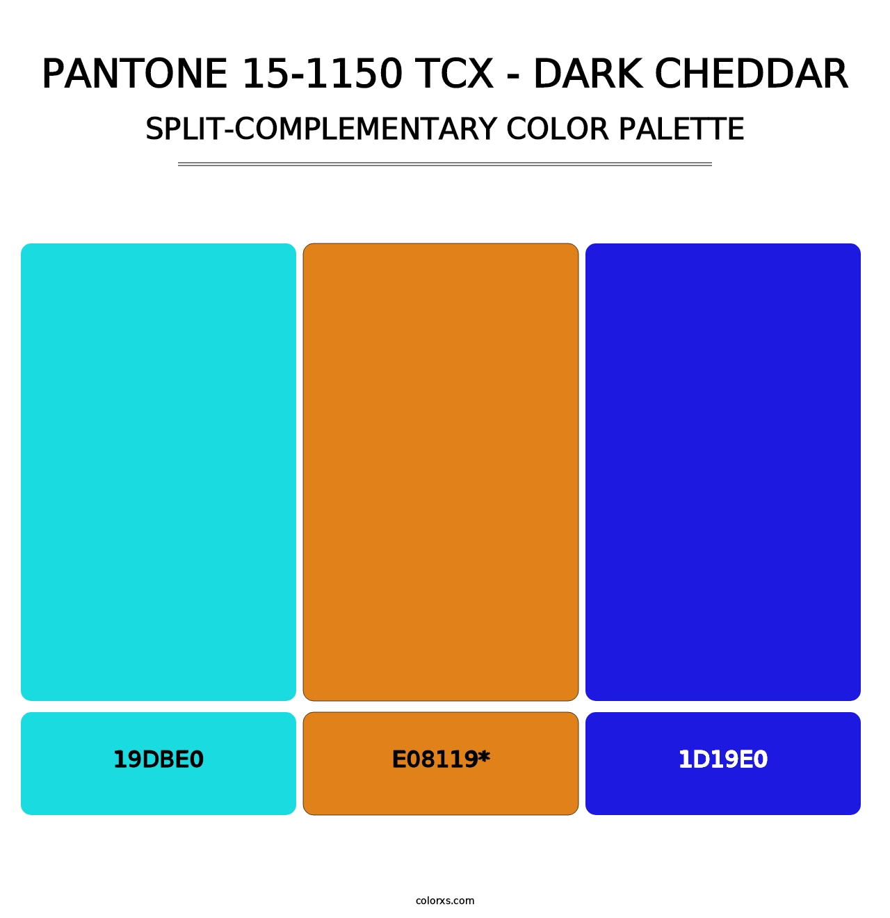 PANTONE 15-1150 TCX - Dark Cheddar - Split-Complementary Color Palette